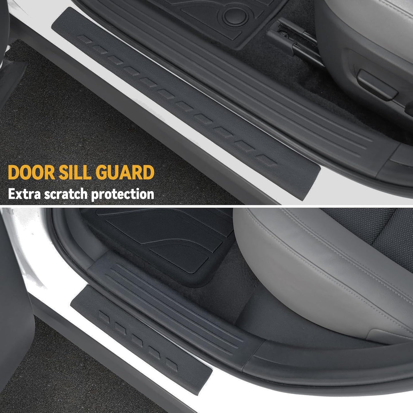 Floor Mats Set for 2023 2024 2025 Mazda CX-50 Gas, Full Coverage All Weather Floor Mats Cargo Mat with Backrest Protectors & Door Sill Guards for CX50 Accessories(Not fit Hybrid)