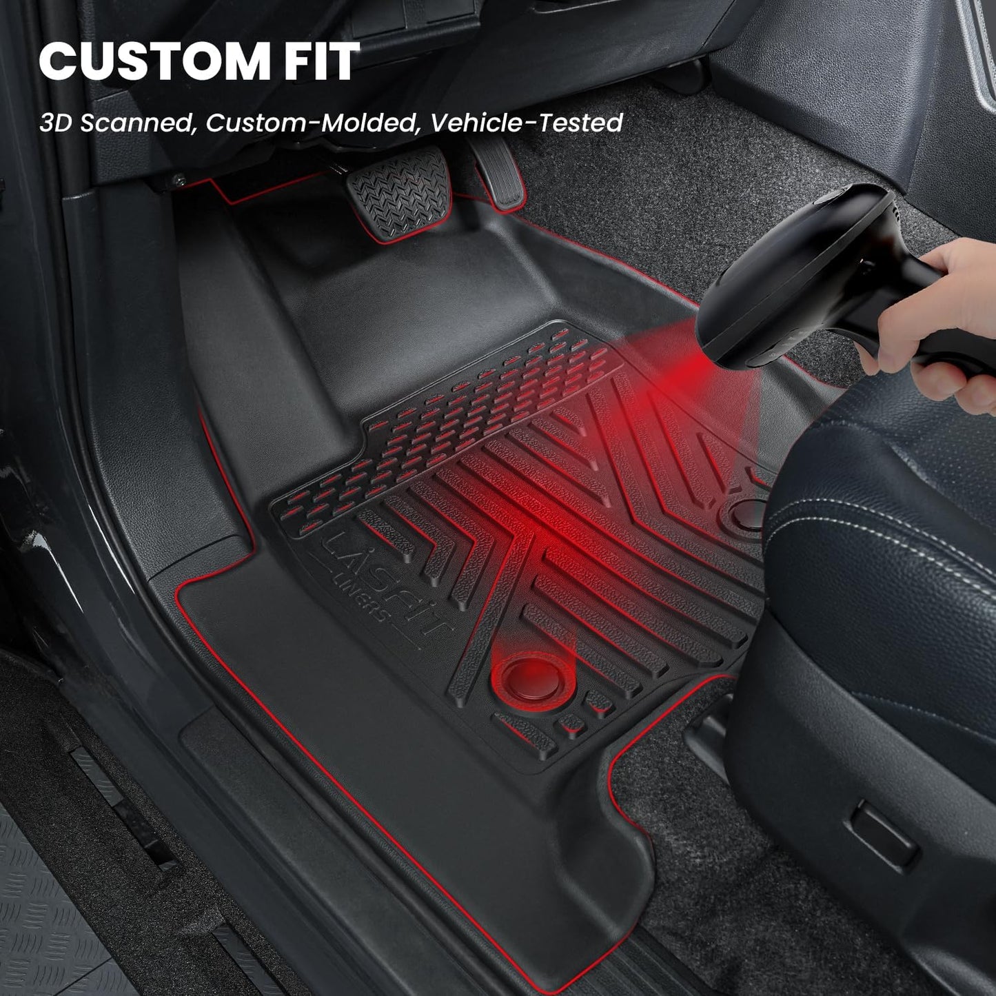 LASFIT Floor Mats&Trunk Mat with Backrest Mat for Toyota 4Runner 2025-2026(Only Fit 7 Seats), All Weather TPE Custom Fit Floor Liner for 4Runner SR5/TRD/Limited 6th gen Front&Rear 4 Runner Car Mats