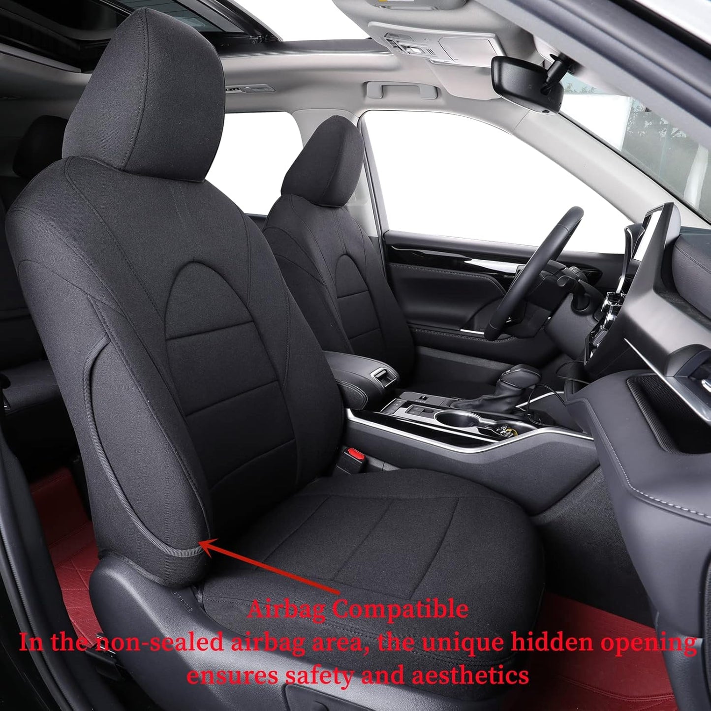 coverdream Custom Seat Covers Compatible with Select Toyota Camry Hybrid 2012 2013 2014 2015 2016 2017 Models (Black,Full Set)