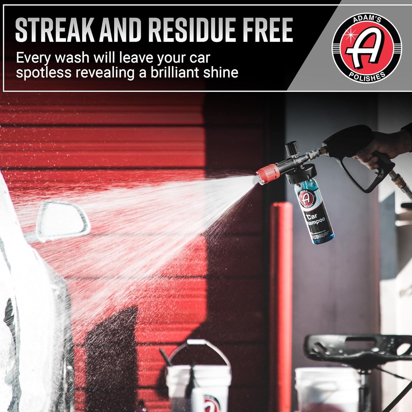 Adam's Polishes Car Wash Shampoo (Gallon) - pH Best Car Wash Soap For Snow Foam Cannon or Gun For Pressure Washer & 5 Gallon Bucket, Powerful Safe Spot Free Cleaning Liquid Auto Detergent