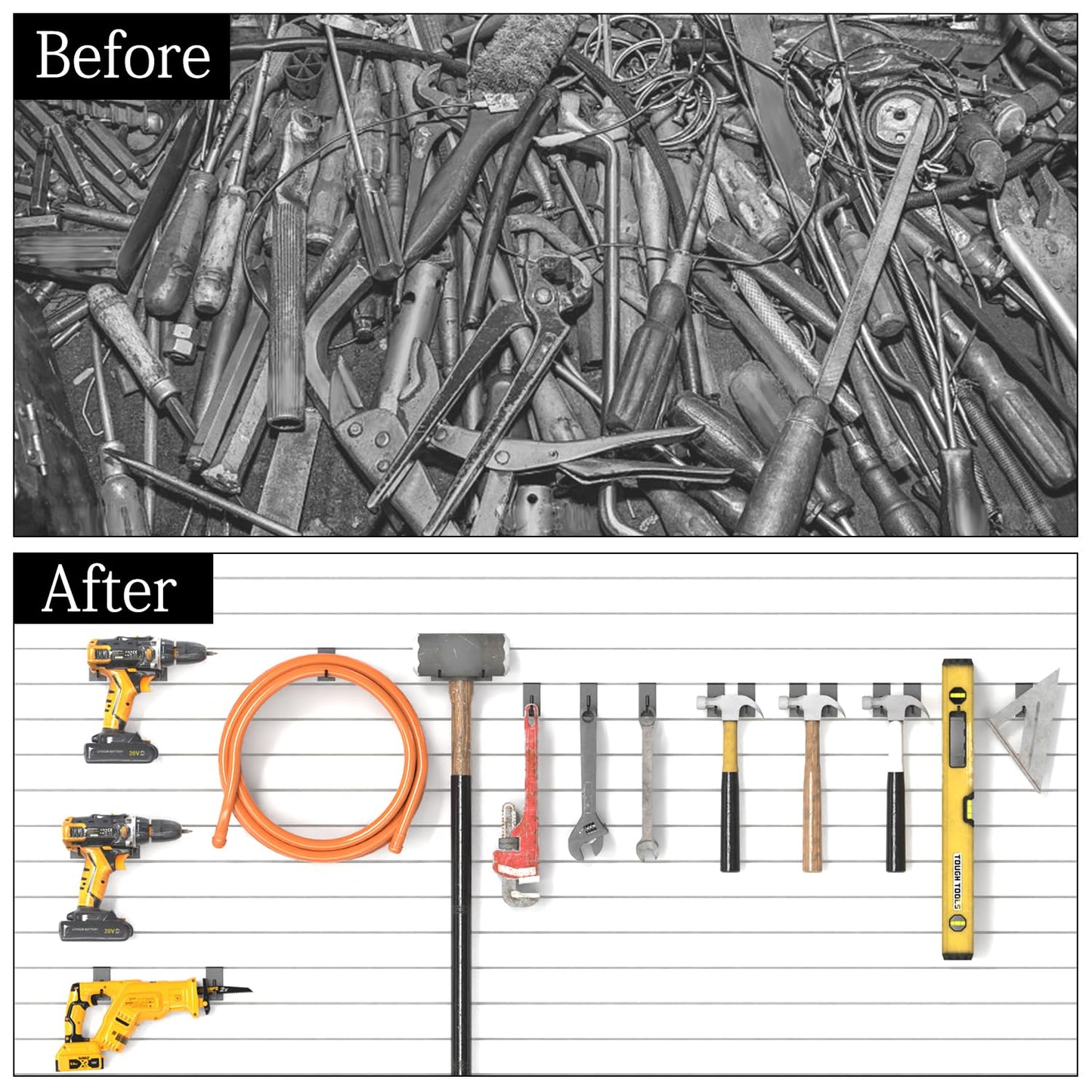 3-H Black Steel Slatwall Hooks, 10 Pack, 4.7 Inch, Heavy Duty, Wave Shape, Proslat Accessories, Retail Display