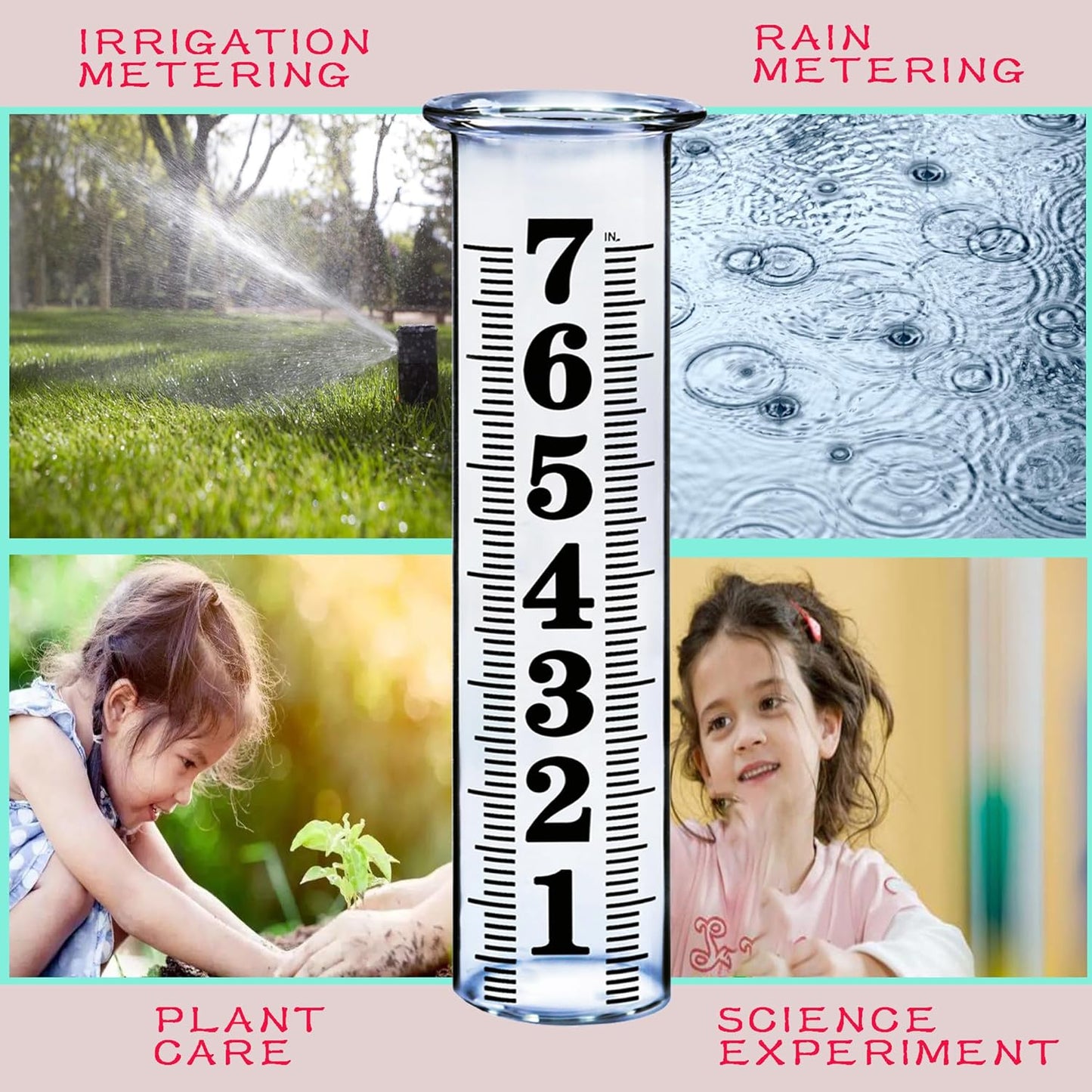 JMBay 7 Inch Plastic Rain Gauge Replacement Tube, Upgrade Freeze Proof Outdoor Plastic Rain Gauges Replacement Tube for Garden Yard Home, Crack Resistance Tube Best pcs Tubes with 1 Clean Brush