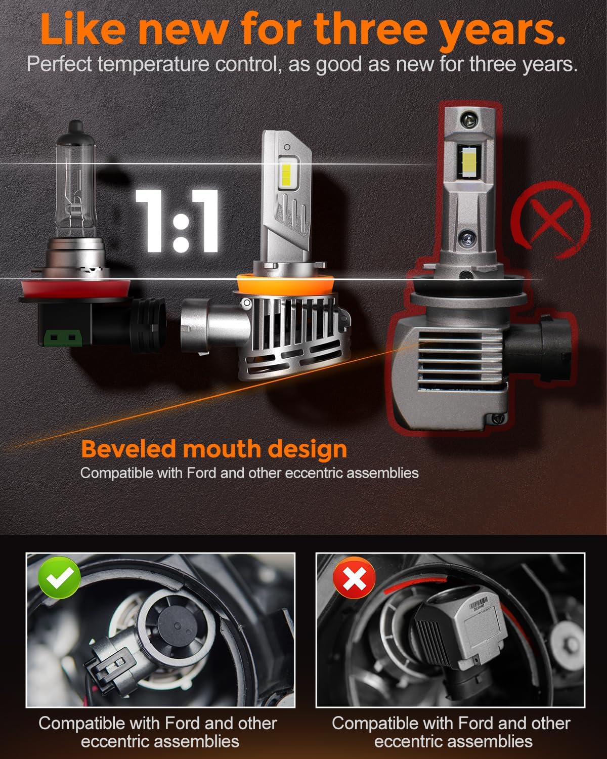 [2025 Upgrade] 9006 Led Bulbs, [900% Brightest] 40000lm Brightness HB4 Fog Lights Bulbs Real 1:1 Mini Size Design, 6000k Cool White，Pack of 2