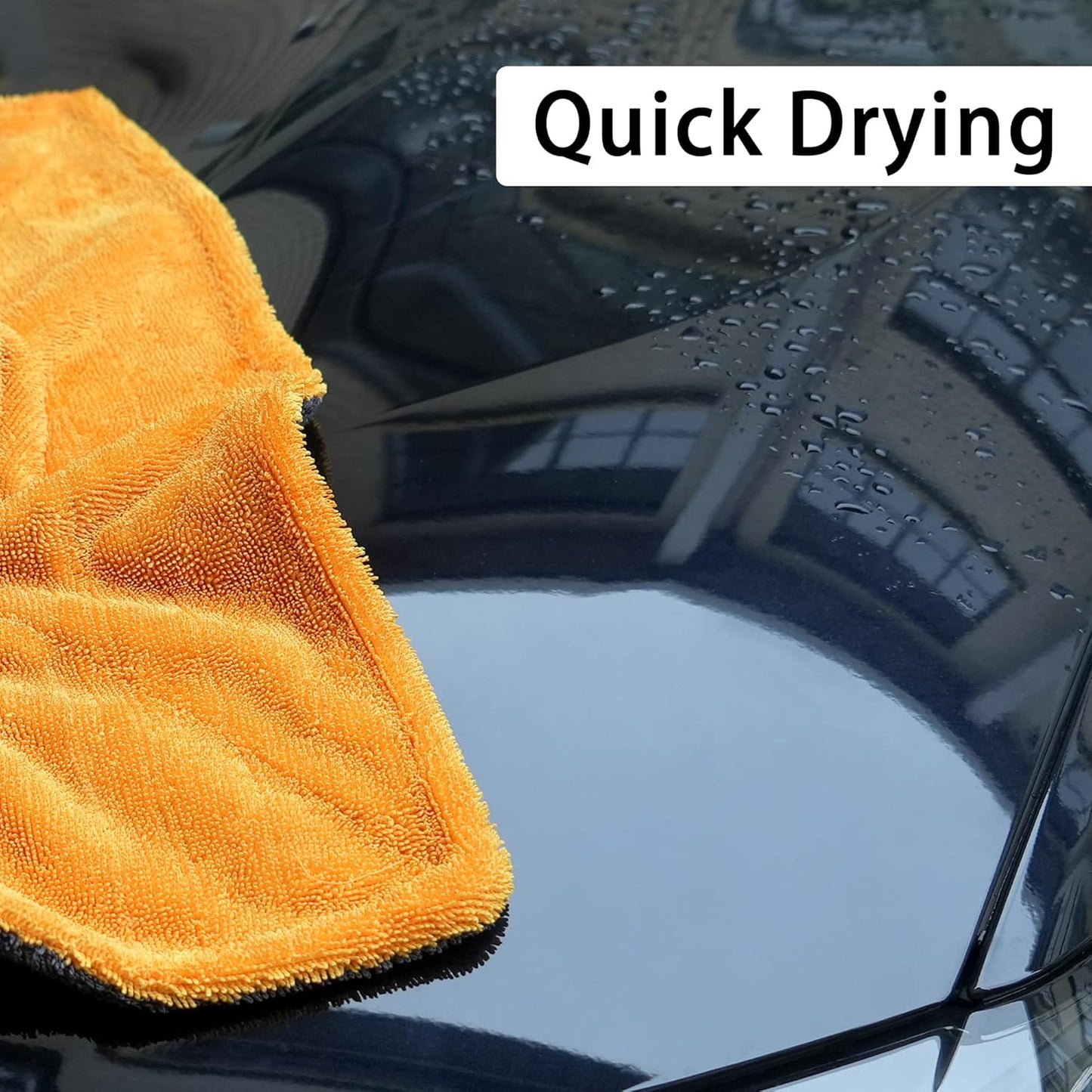 LIVOS Car Drying Towel, Premium Microfiber Towels for Cars, 1000GSM, Edgeless Twisted Loop Design, No Streaks, Scratches, or Water Spot, Absorbent Wash Towel, 18" x 24" (Yellow&Grey)