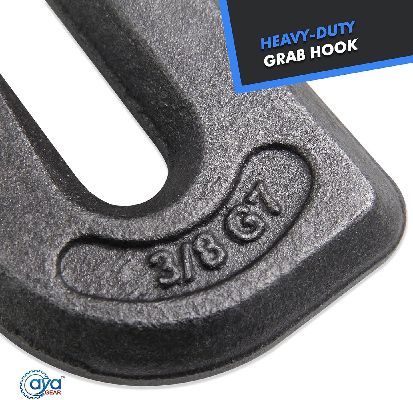 Weld-on Grab Chain Hook 3/8-in Heavy Duty Tow Hook G70 Forged Steel Tractor Hook Weldable for Car, Truck,SUV, RV,UTV,Tractors (6Pcs)