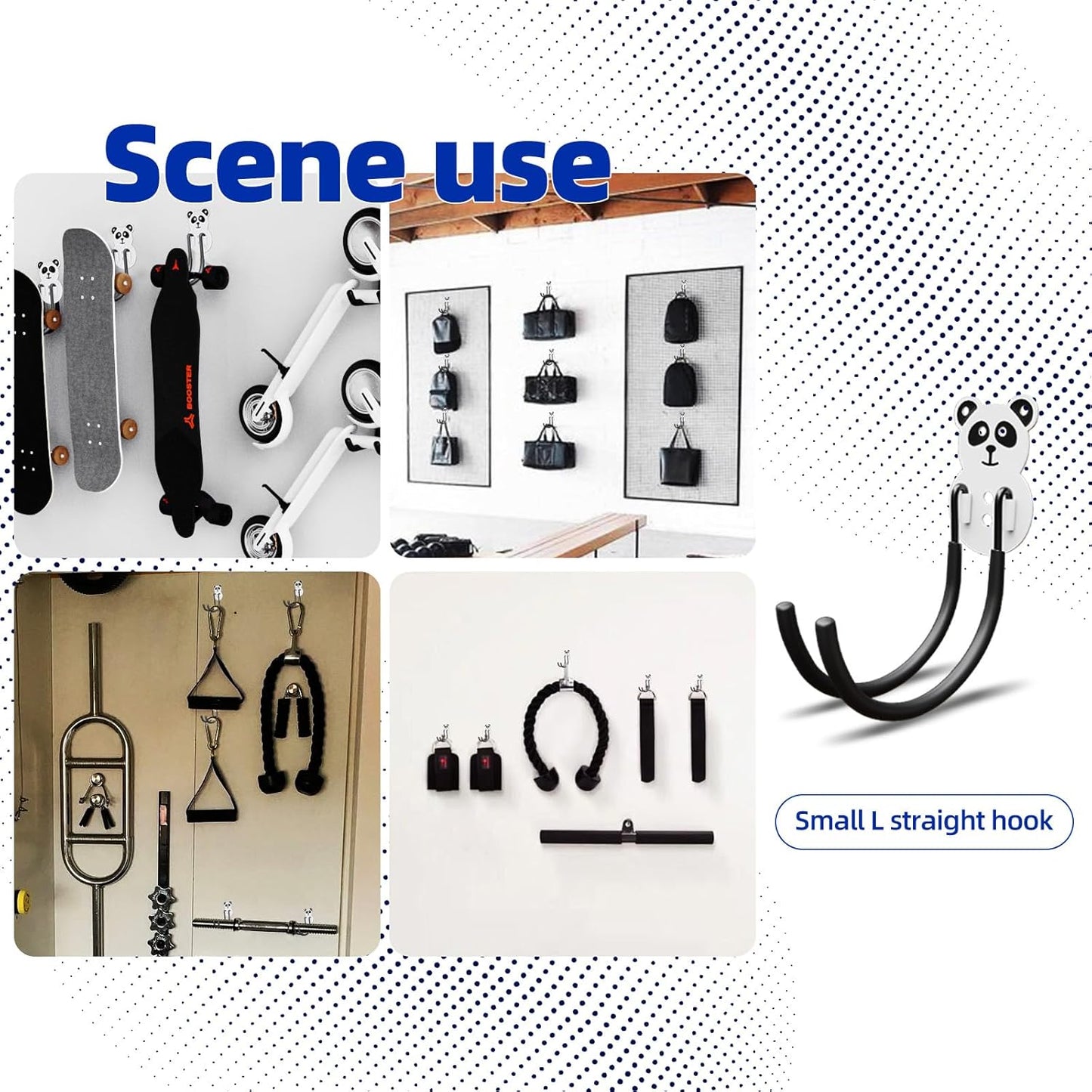 GPANDAG Garage Hooks Heavy Duty,Large Wall Mount Hanger Rack Garage Storage Utility Hooks, 6 Pack Long Hook Garage Organizer for Hanging Tool, Chairs, Hoses, Ladder, Bulk Items, Ropes