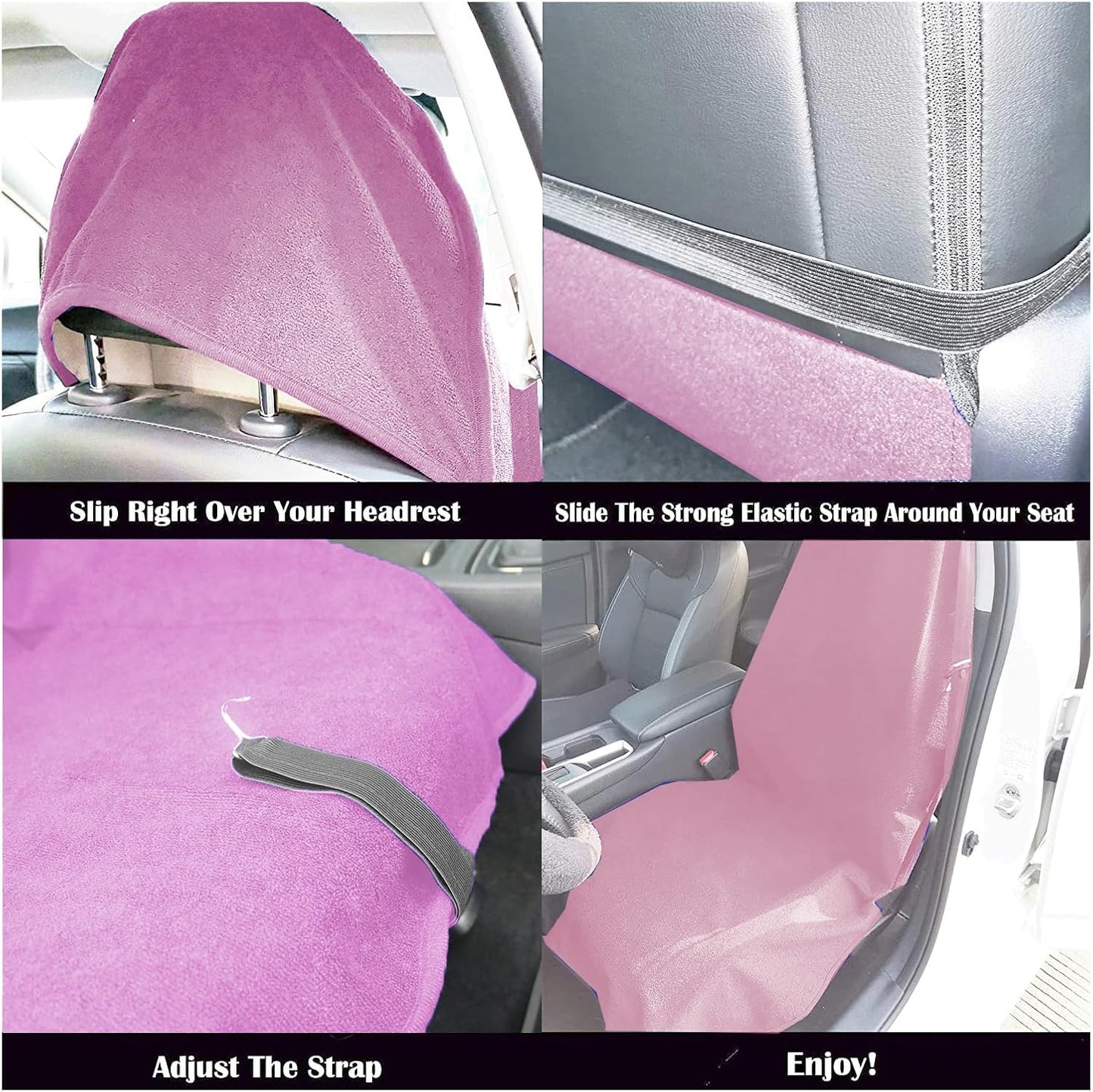 Car Seat Cover Protector Front Seats,for Gym Workout,Running,Swimming,Beach and Hiking,Waterproof Sweat Towel Bucket Seat Covers for Cars SUV Trucks (Pink, 1Pcs)