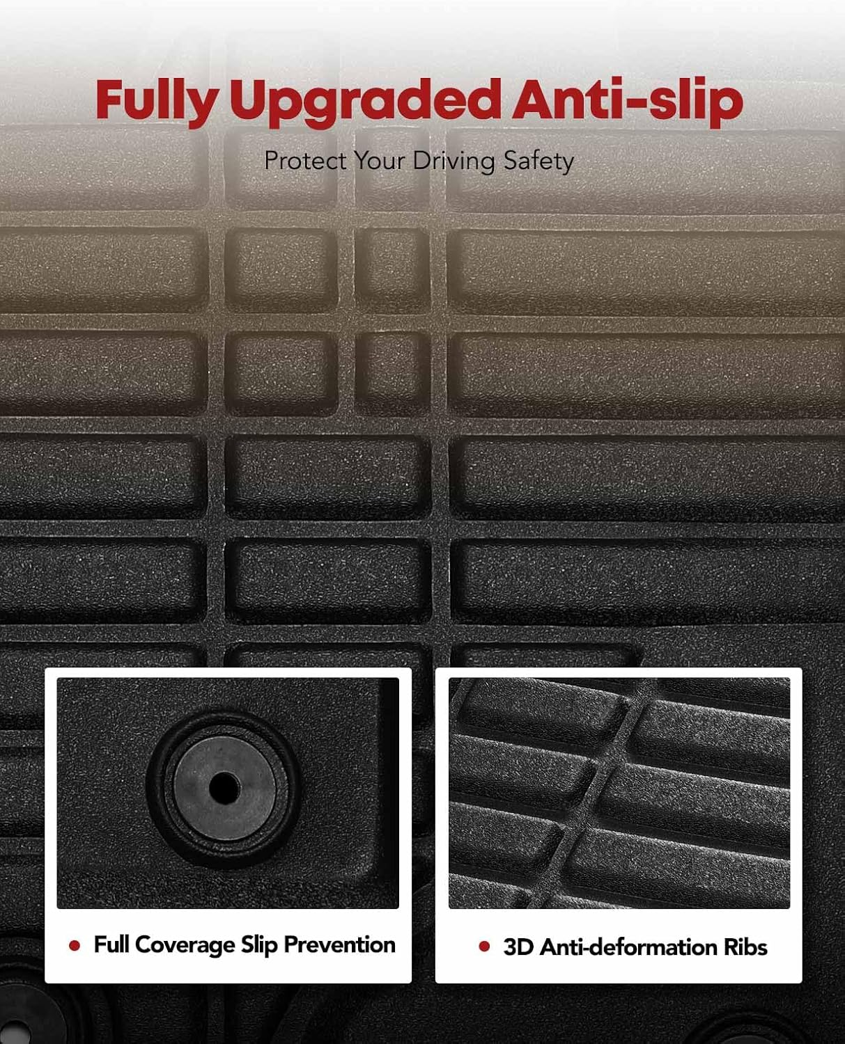 YHTAUTO Floor Mats & Cargo Mat Fit 2008-2013 Toyota Highlander(Not Hybrid), TPE All Weather Car Mats Waterproof Anti-Slip Odorless Floor Liner, Interior Car Accessories