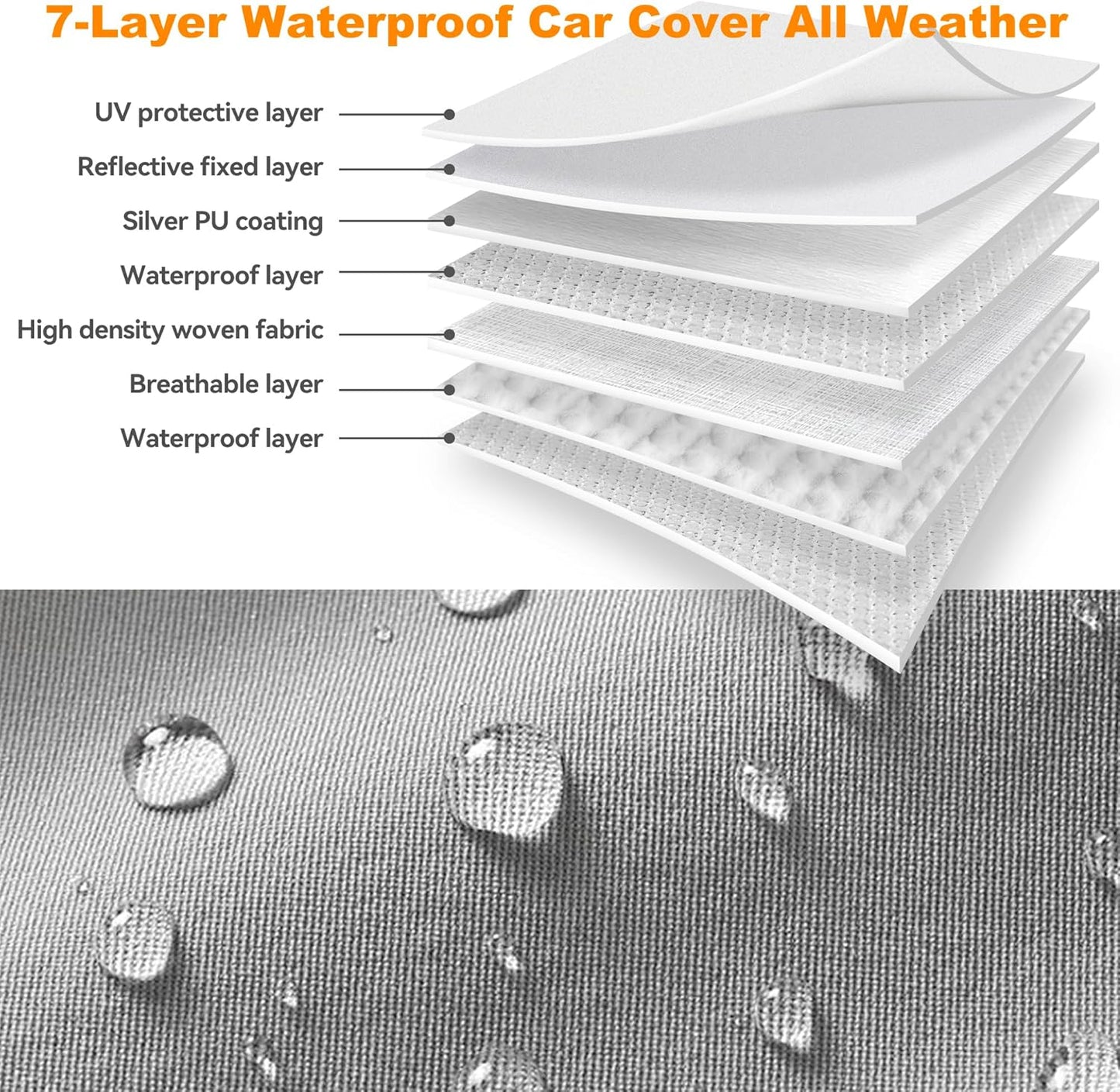 Waterproof SUV Car Cover Fit for Lexus RX350/350H/RX450H/RX500H/RX300/330 2003-2025,Waterproof Full Car Cover for Automobiles All Weather UV Rain Snow Protection with Door Zipper