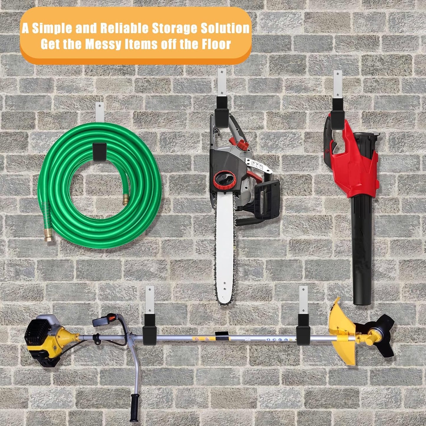 Heavy Duty Utility Hooks for Garage Storage Utility Hooks Wall Mount,Garage Hooks Heavy Duty,Garage Wall Hooks,Hose Holder,Bike Hooks,Ladder Hooks,Leaf Blower Hanger (2S & 2M & 2L)