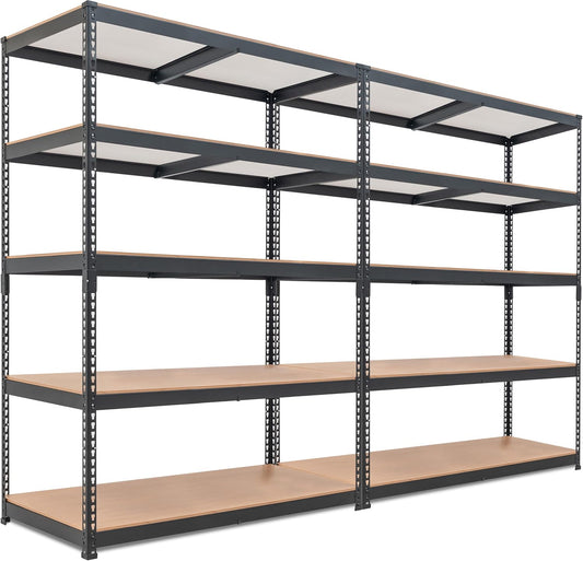 HOMEDANT 5 Tier Laminated Boltless Heavy Duty Garage Storage Adjustable Wide Size Metal Shelving Unit Utility Rack Shelves Organization Multipurpose Shelf Shed Warehouse 47.7"W x 24.1"D x 71.3"H 2Pack