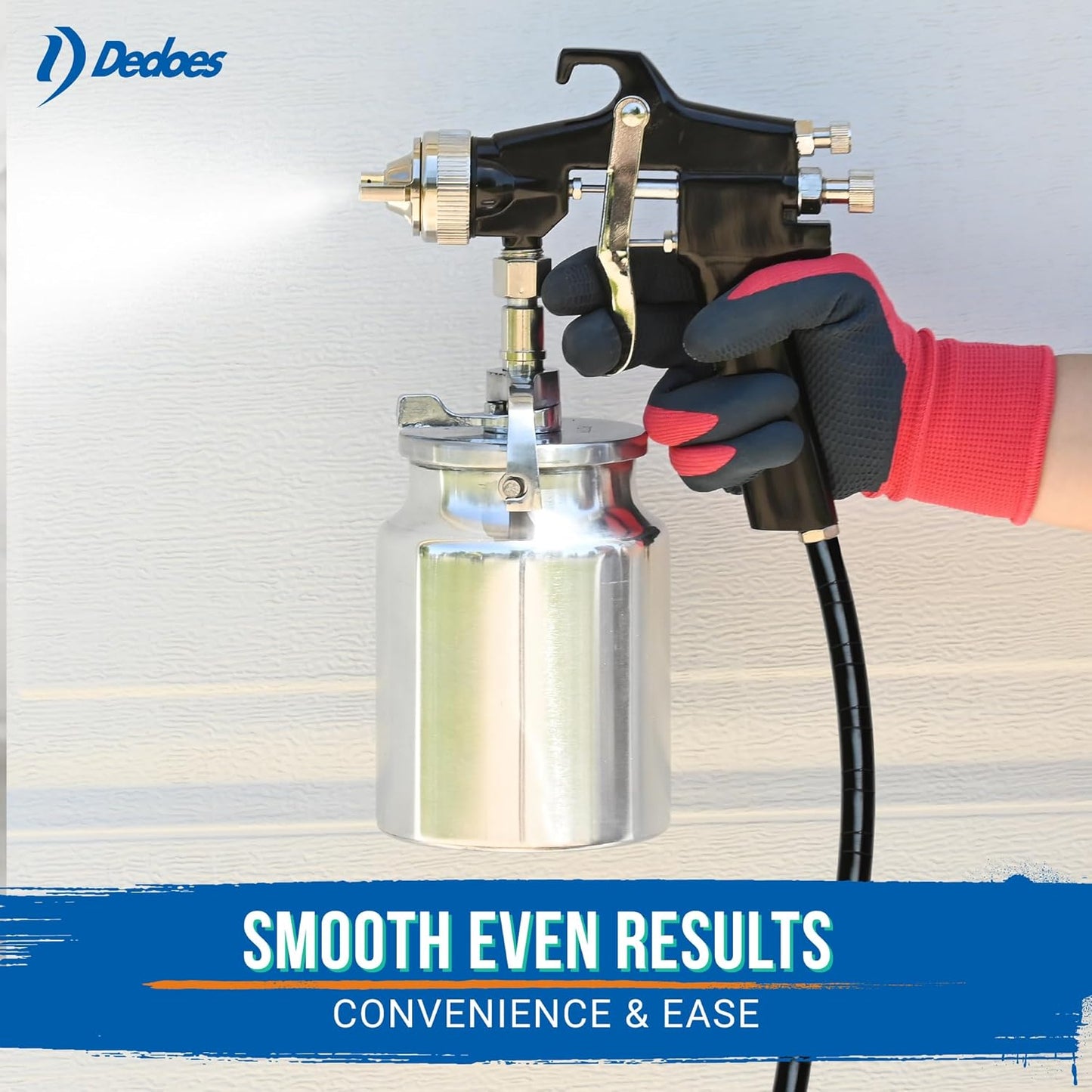 Industries - 2.0 mm Siphon Feed Spray Gun with 1000 ml Metal Cup - Precision LVLP Paint Sprayer - Professional & DIY Projects - Efficient Painting Tools - Consistent Finish