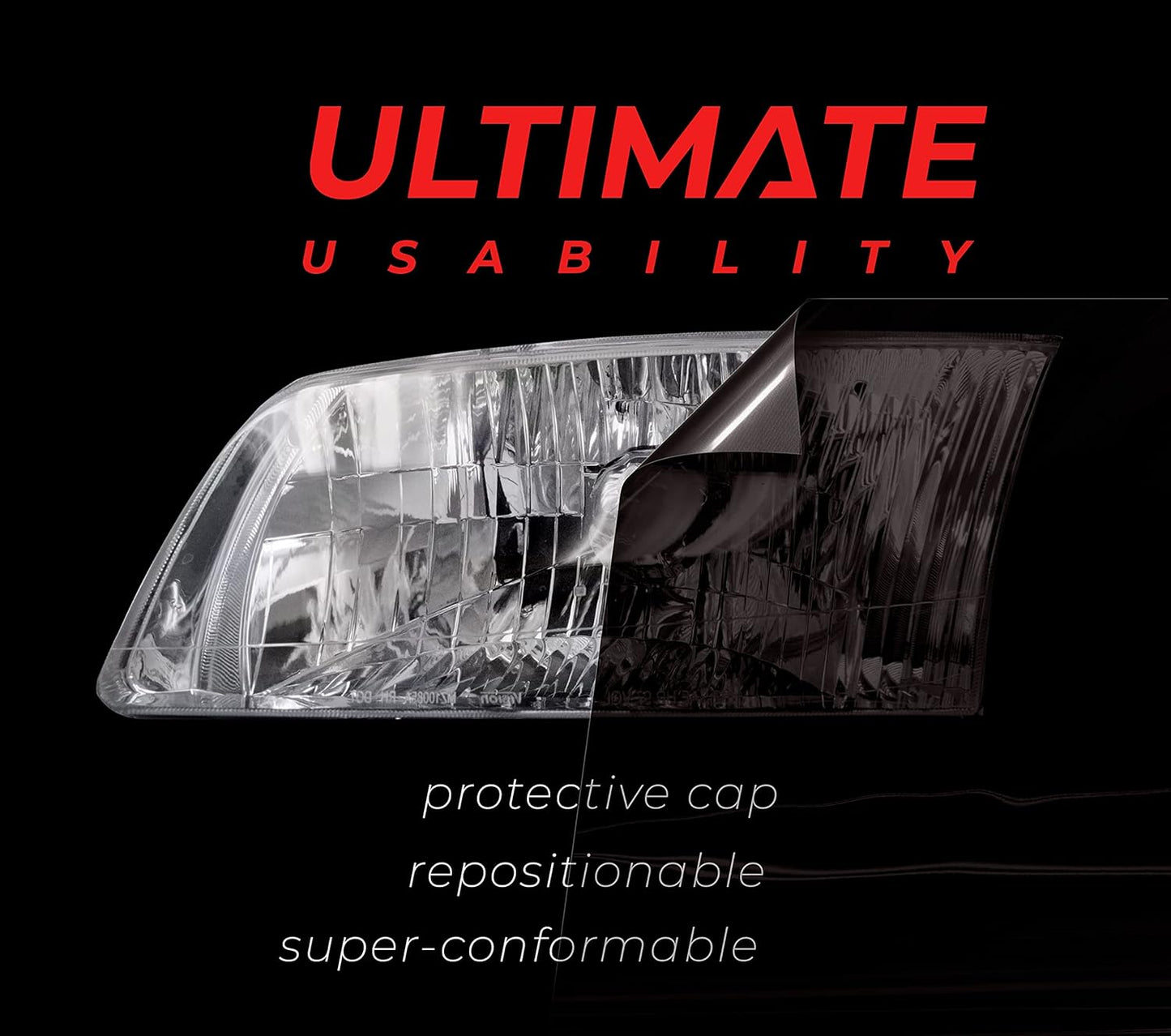 VViViD+ Ultimate Headlight Taillight Tint Vinyl Wrap (16" x 10ft, Dark Smoke)