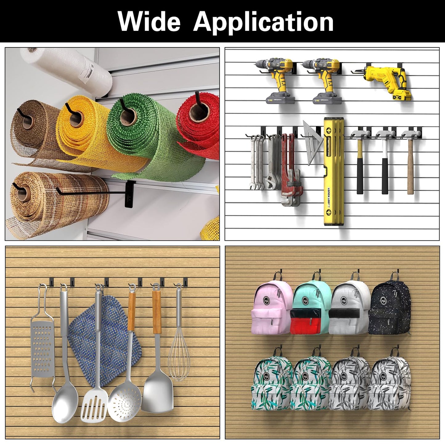 3-H Slatwall Accessories 30 Pack, 2 Inch Slatwall Hooks & Hangers, Heavy Duty Slat Wall Hanging Hooks, Proslat Accessories for Shop Retail Display