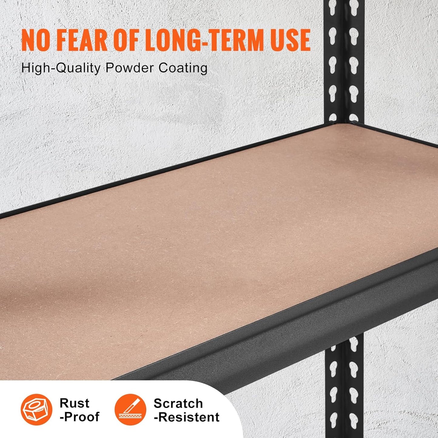 VEVOR Storage Shelving Unit, 5-Tier Adjustable, 2000 lbs Capacity, Heavy Duty Garage Shelves Metal Organizer Utility Rack, Black, 36" L x 18" W x 72" H for Kitchen Pantry Basement Bathroom Laundry