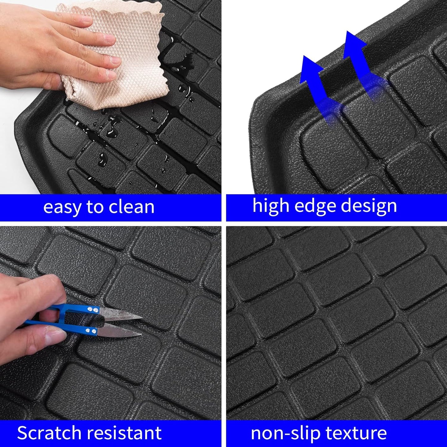 Rongtaod Floor Mats Compatible with 2017-2022 Honda CRV Cargo Mat Cargo Liner Trunk Mat Back Seat Cover Protector 2021 CR-V Accessories (Trunk Mats+Backrest Mats+Floor Mats)