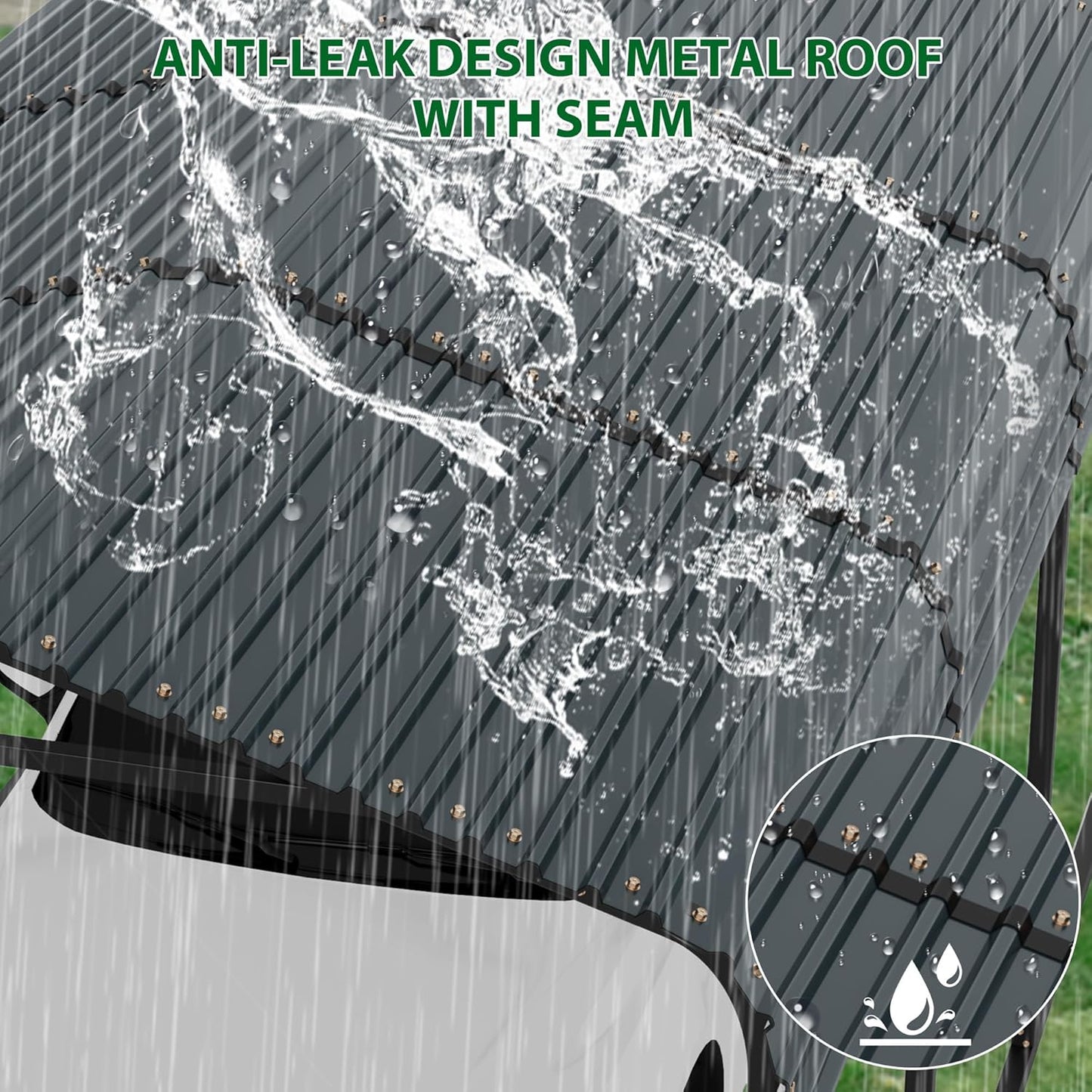 12' x 20' x 8.5' Heavy Duty Metal Carport with Galvanized Steel Roof, Steel Carport Kits Outdoor with Metal Roof, Galvanized Car Shelter for Tractors, Pickup, Boat, Car