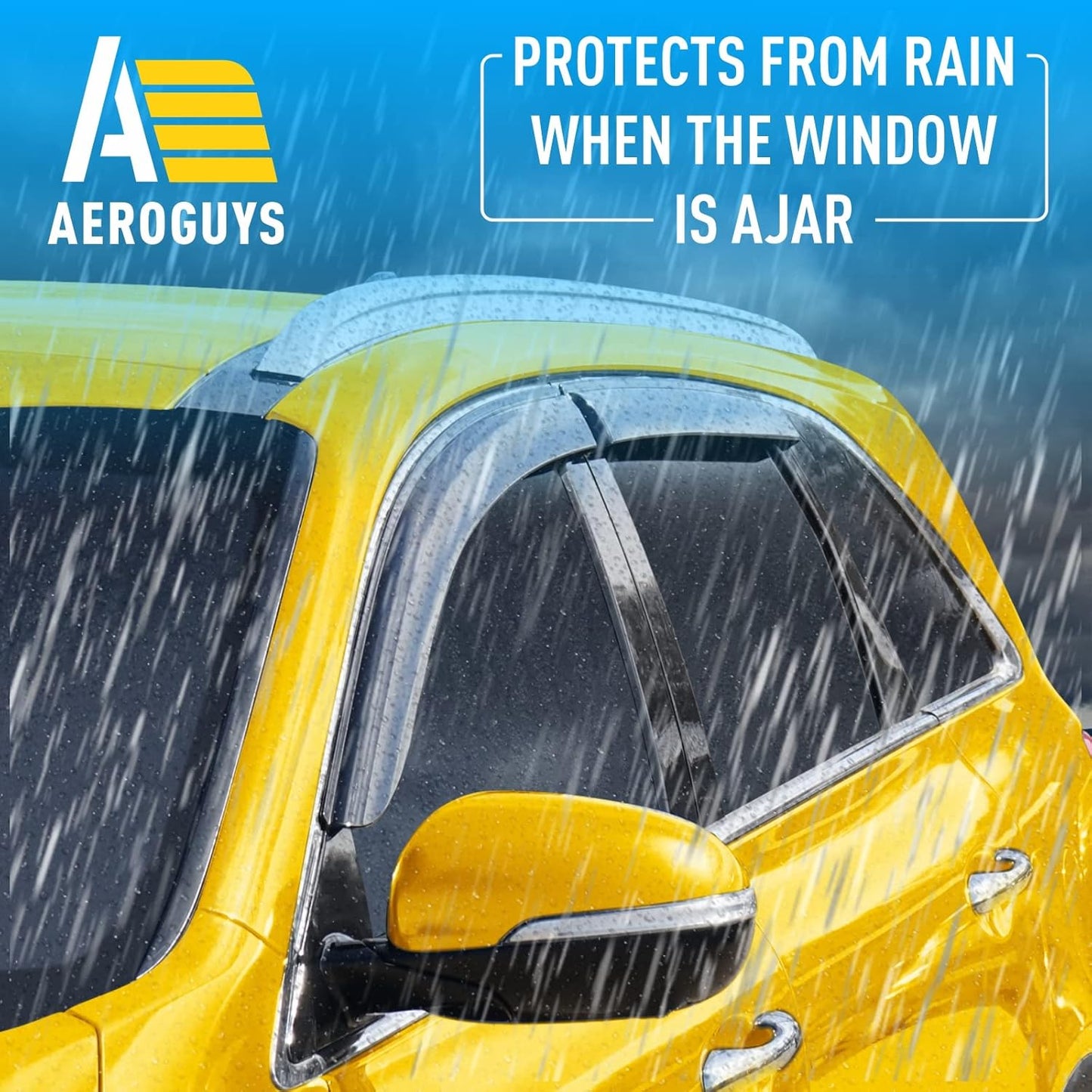 Extra Durable Window Deflectors Tape-On Window Visors Rain Guards Fit for Kia Sorento 2016-2020, Sun Visors, Wind Vent for Shades, Exterior Car Accessories - 4pcs. AG0087