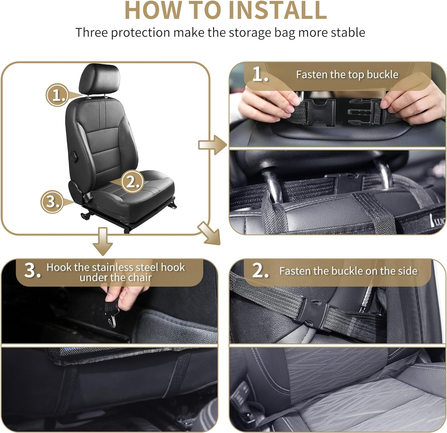 LUCMO Car Backseat Organizer with Touch Screen Tablet Holder-2 Pcs,9 Storage Pockets Car Storage Organizer Protectors Kick Mats Travel Accessories for Kids-Purple