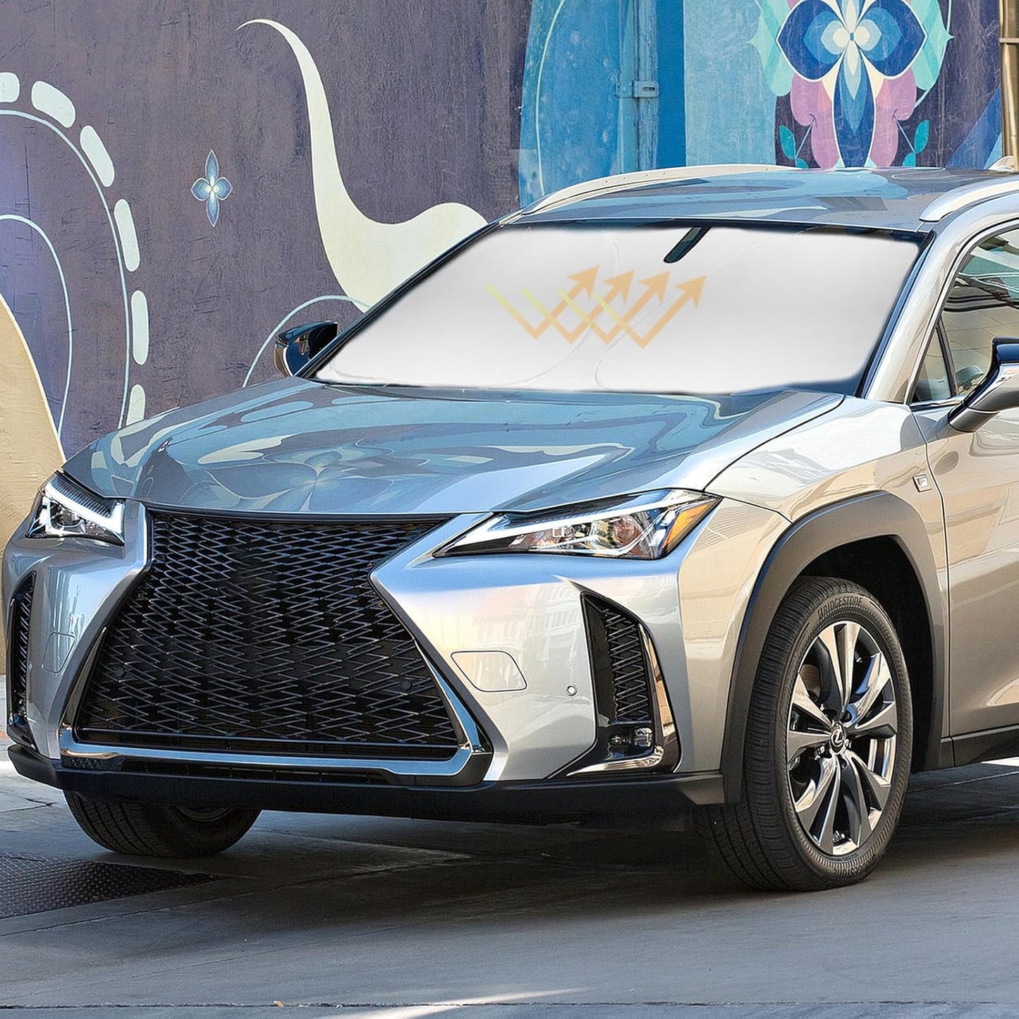 Sun Shade for UX Windshield Sunshades for 2019-2023 2024 2025 2026 Lexus UX SUV Windshield Cover 240T Double Layer Front Window Shields Protector Sun Visor Blocks UV Rays Car Interior Cool Accessories