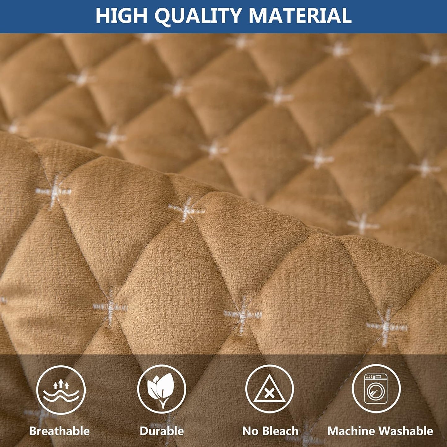 Eismodra Couch Cover,Sectional Couch Covers,Sofa Covers for 3 Cushion Couch,Anti-Slip Sofa Slipcovers for Dogs Cats Kids Loveseat Recliner L Shaped Armrest Backrest,Coffee 36''x70''(Only 1 Piece)