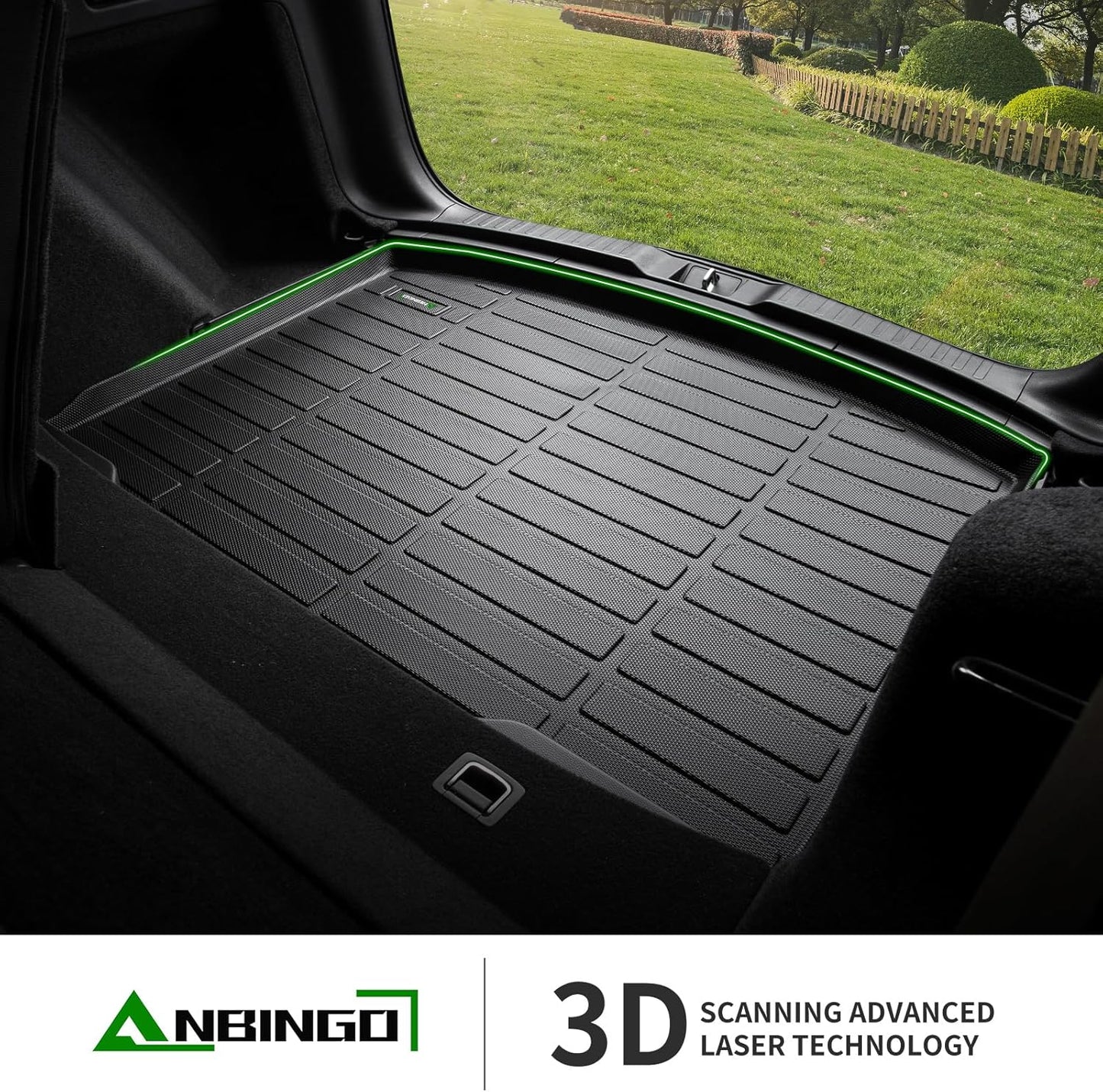 ANBINGO® Cargo Liner for 2025 2026 CR-V Hybrid, 2024 CR-V, 2023 CR-V Hybrid (Cargo Tray in Highest Position) Fit CRV Hybrid Automotive Trunk Mat Accessories - Black