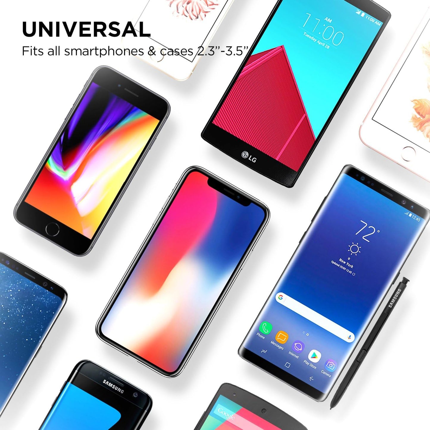 iOttie Easy One Touch Classic Dash & Windshield Universal Car Mount Phone Holder Desk Stand for -iPhone, Samsung, Moto, Huawei, Nokia, LG, Smartphones, Black