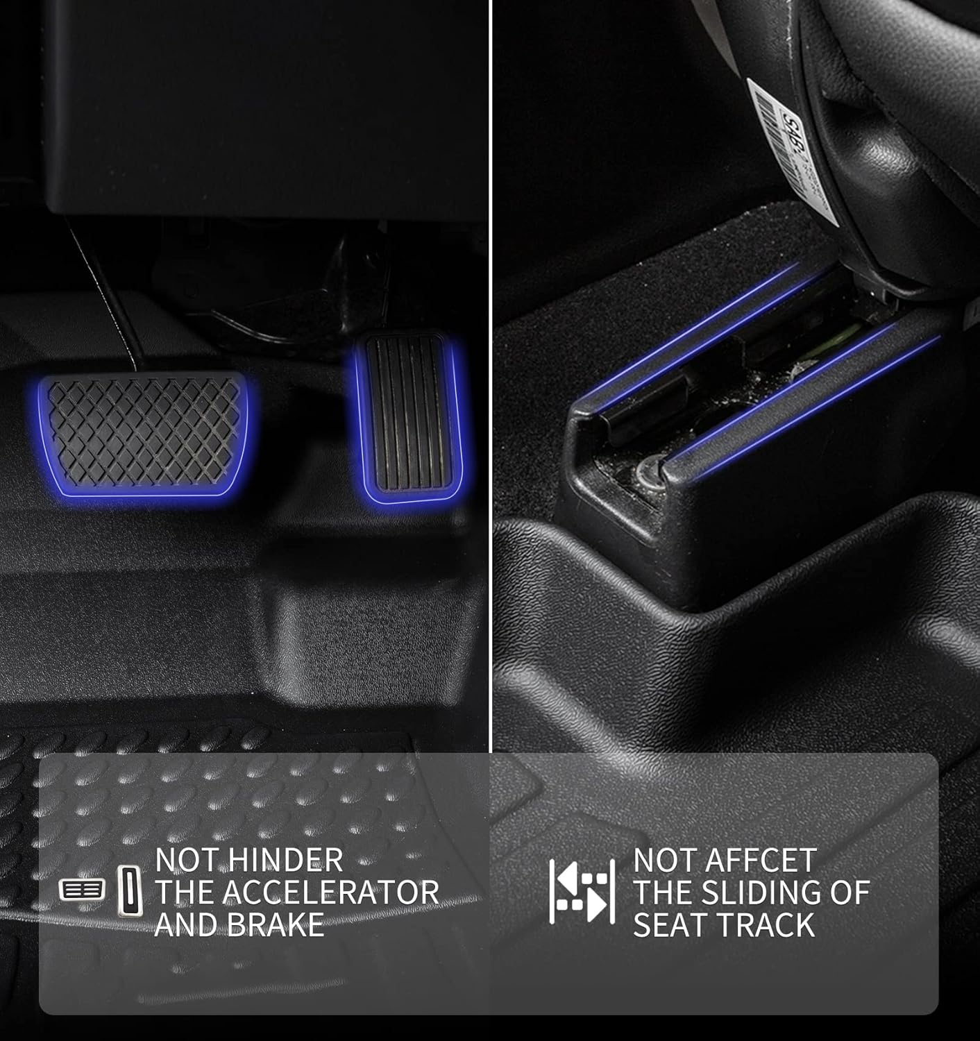 KELCSEECS Floor Mats Fits for 2026 2025 2024 2023 2022 Honda Civic Sedan Hatchback Si Sedan (Include 2nd Row with USB Port) All Weather Car Mats Honda Civic Floor Mats Accessories Black