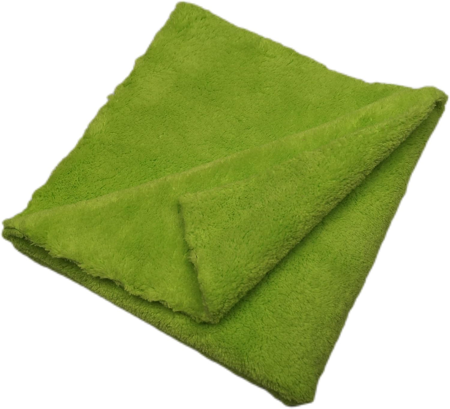 Plush Edgeless Microfiber Towel for Car, Soft Drying Wash Detailing Buffing Polishing Towel,530 GSM 6Pack 16 x 16inches (Fluorescent Green, 6Pack)