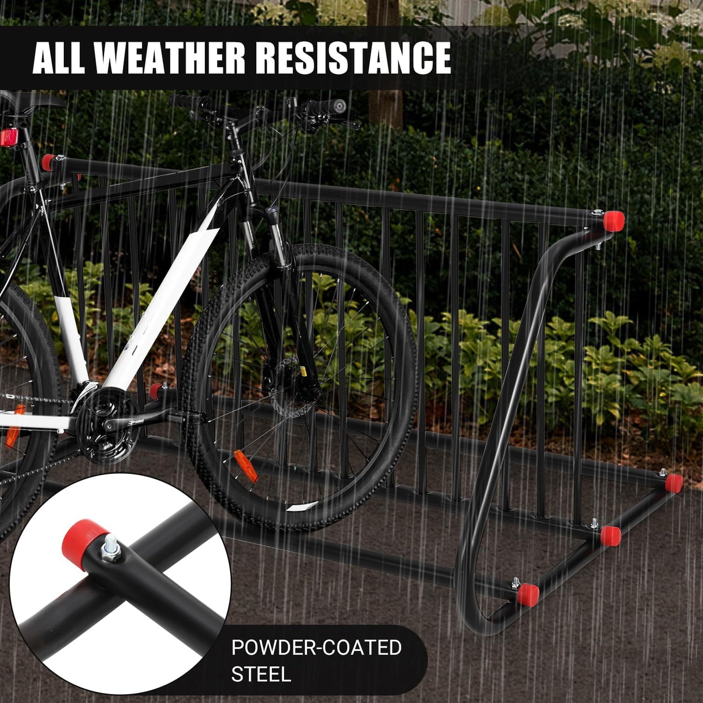 Commercial Grid Bike Rack for 10 Bikes - Heavy Duty Metal Bike Stand Floor, Outdoor Bicycle Parking Rack for Garage, Retail, School, Backyard, Bike Shop (Double Side)