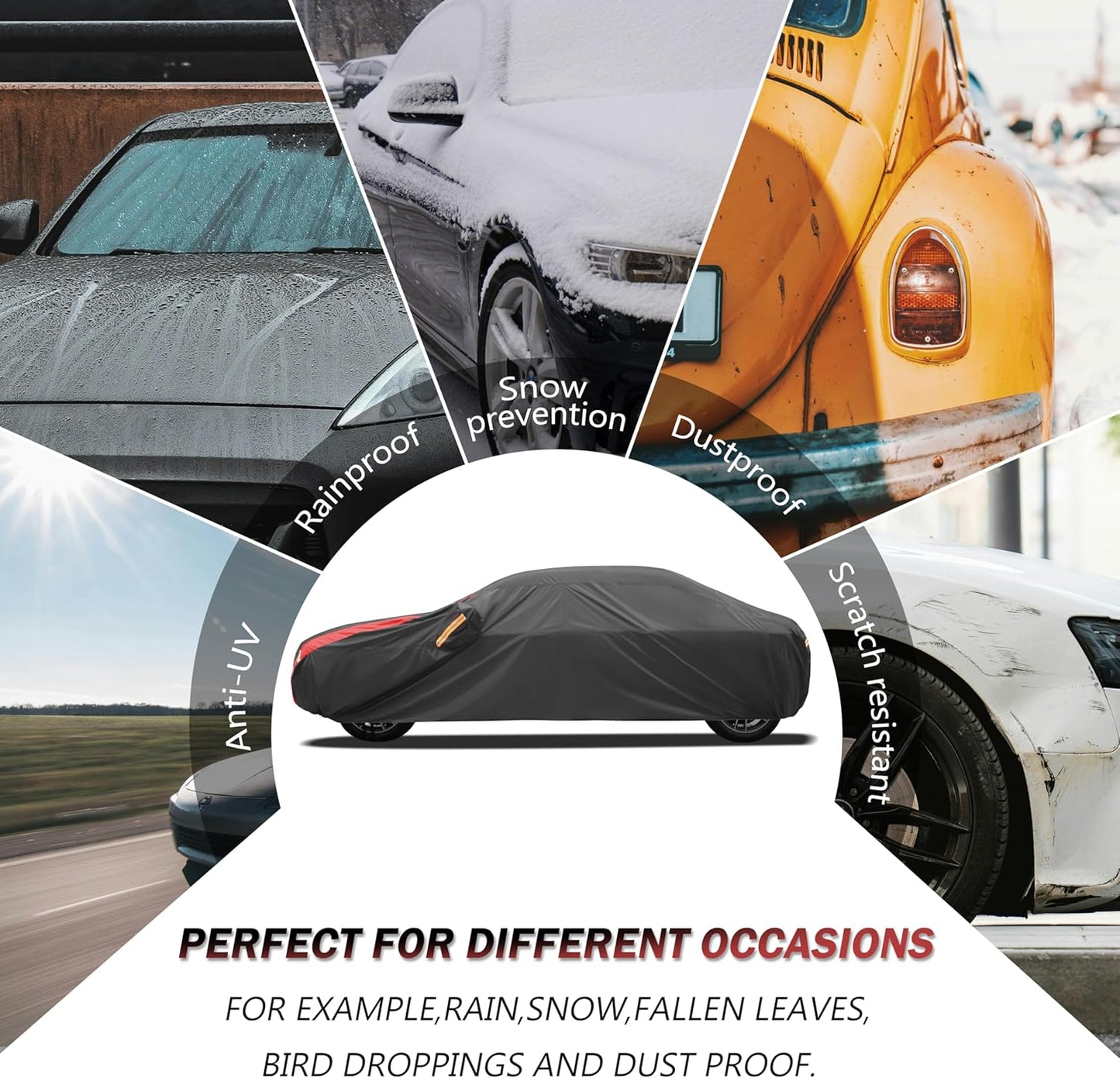 Car Cover Outdoor Automobiles Waterproof All Weater Truck Cover for Tacoma, Tundra, Titan, F-150, RAM 1500, Silverado 1500, Sierra 1500 etc. Length: Up to 230 inches.