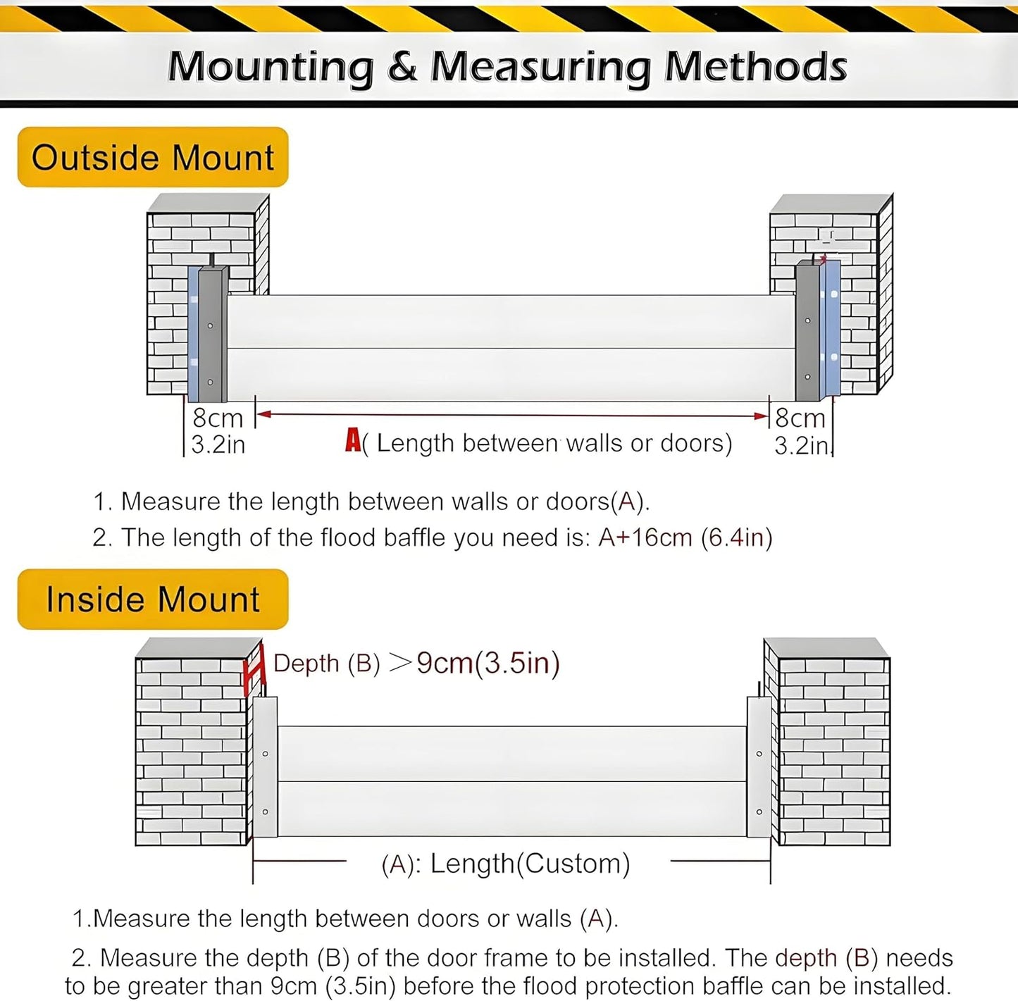 Flood Barriers for Home Exterior,Aluminum Alloy Outdoor Garage Doors Water Barriers for Flooding(H23.6Inch,L12FT)