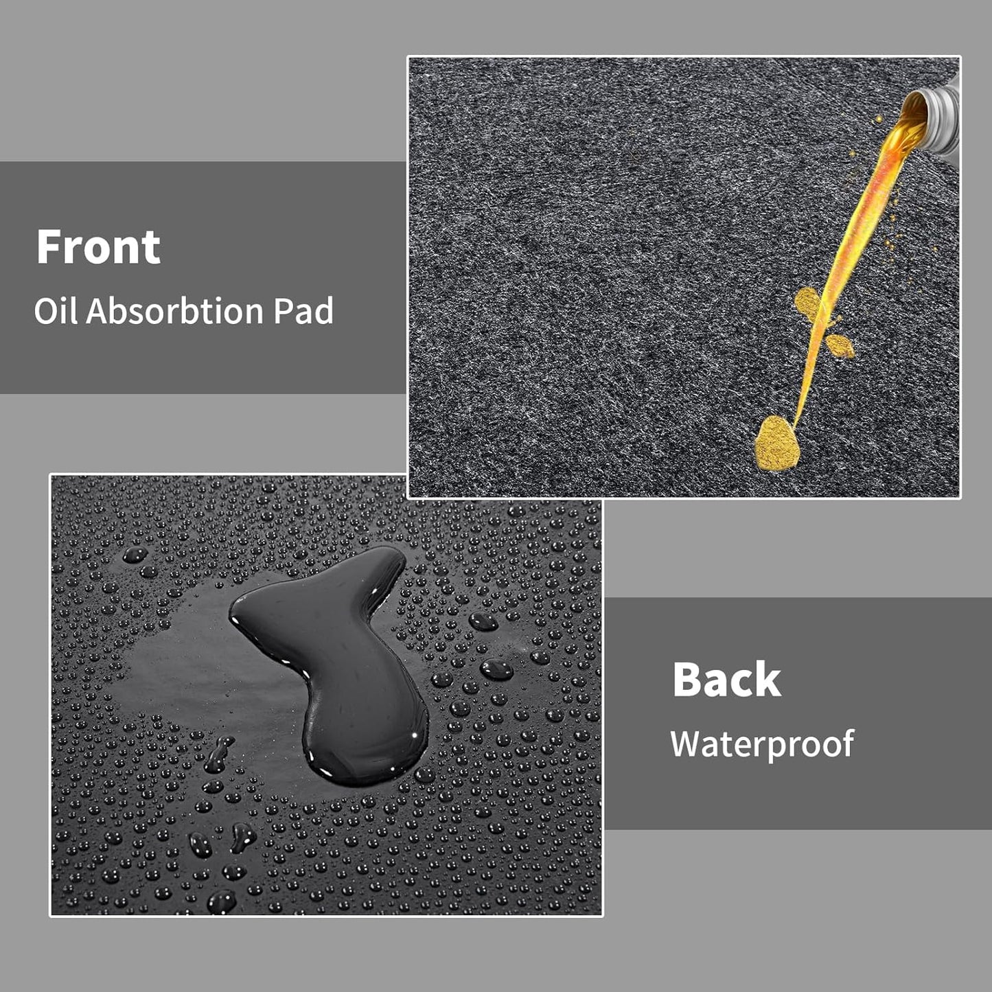 MABOZOO Garage Floor Mat 14.7x7.7 Ft, Extra Large Garage Carpet Rug, Reusable Absorbent Oil Spill Mat, Washable Parking Flooring Rug for Under Car, Protects from Spills, Drips and Stains