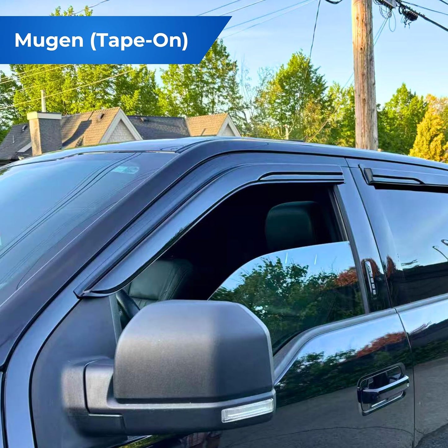 KPY Window Visor Compatible with Dodge Journey 2009-2020, 4PC Rain Guard Side Window Vent Deflectors Tape-On Mugen Style, 2009 2010 2011 2012 2013 2014 2015 2016 2017 2018 2019 2020