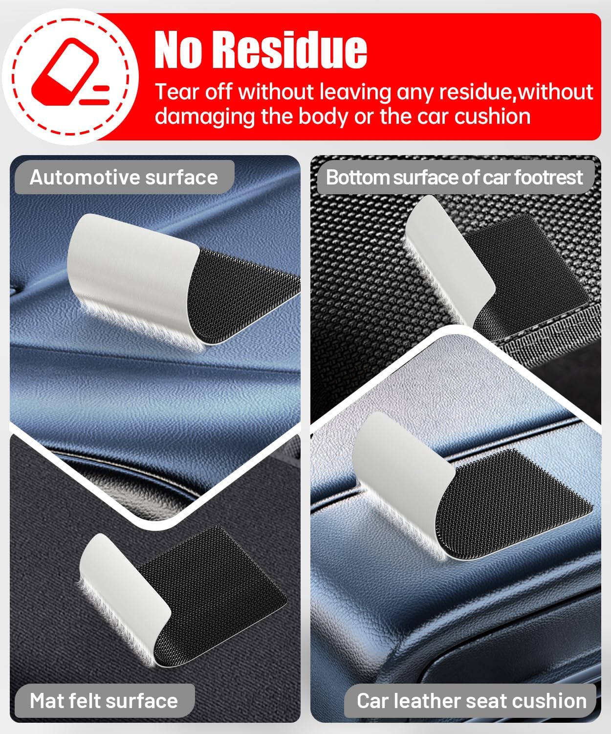 4 inch Large Wide Hook and Loop Strips with Super Adhesive Heavy Duty, Made of 3M, Heat Resistant Waterproof, Outdoor or Indoor Use, 8 Sets Black 4x2 Inch