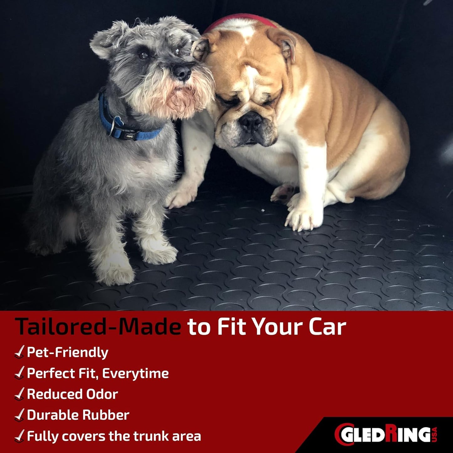 Gledring USA Custom Fit All-Weather Rubber Cargo Liner Intended for Mercedes Benz GLC X253 2016-2022, No Trimming Required, Tailored Custom Fit, Protects from Rain, Mud, & Snow