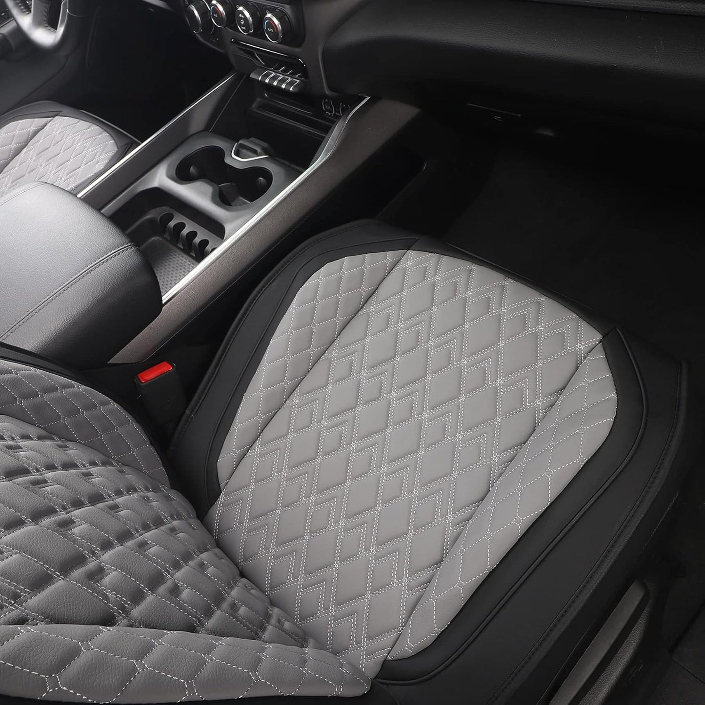 JOJOBAY Car Seat Covers for Dodge Ram Full Set,Fit Ram 2009-2025 1500/2500/3500 Pick-up Truck,Crew,Regular,Quad,Mega Cab,Waterproof Leather Seat Covers Protectors（5 PCS Full Set,Black-Grey）