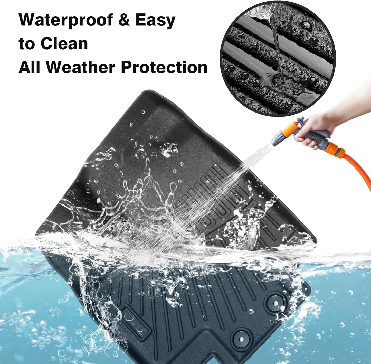 Powerty Floor Mats for 2023-2025 Nissan Pathfinder 7 Seats Accessories All Weather Floor Liners 3D TPE Floor Mat Heavy-Duty Floor Liners