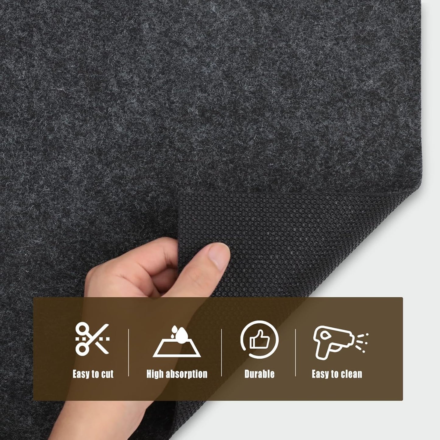 Oil Spill Mat, 60" x 72", Garage Floor Mat Under Car, Waterproof/Durable/Non-Slip TPR Backing, Reusable Absorbent Pad, Charcoal