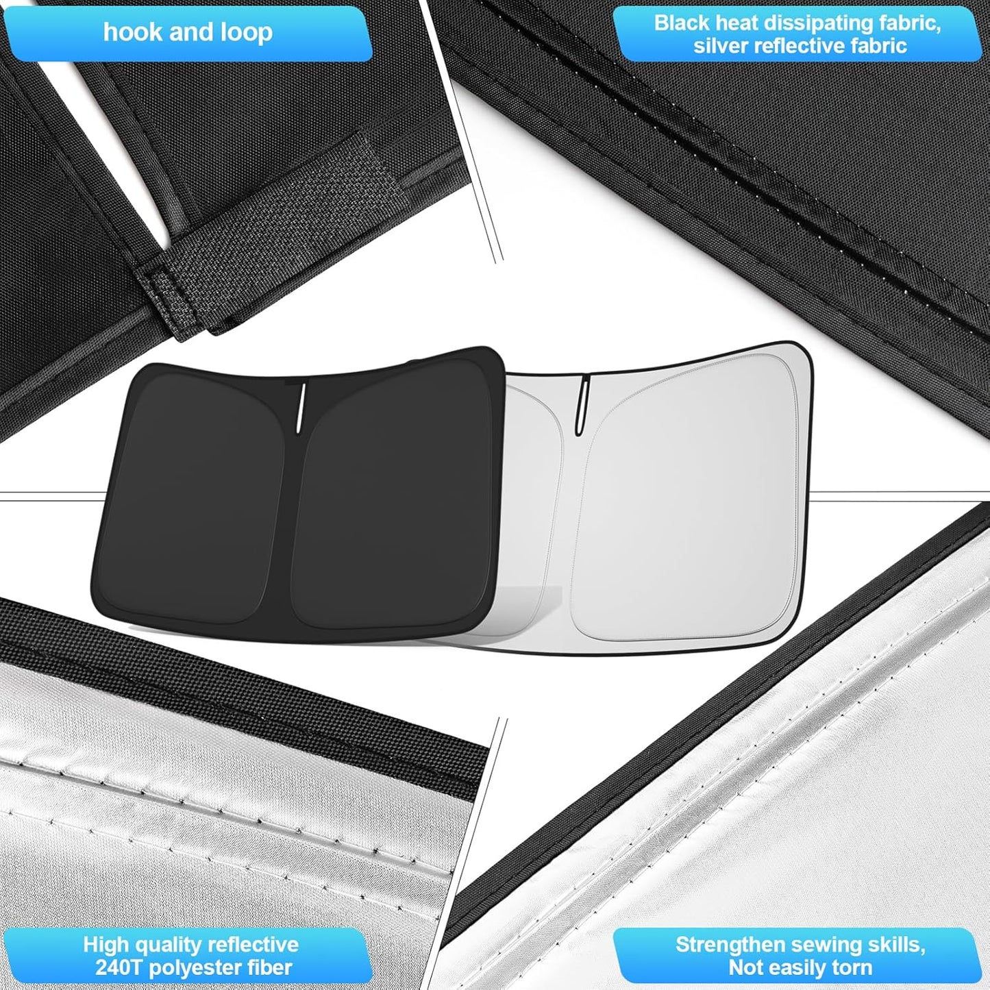 Windshield Sun Shade for Kia EV6 2022 2023 2024 2025 Custom Fit Foldable Front Window Sunshade Sun Visor Protector Block UV Rays Keep Your Car Cooler