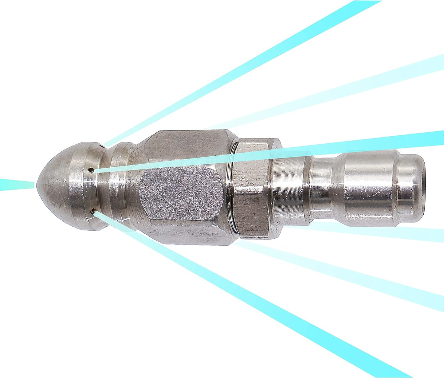 (2 Sets) Pressure Washer Sewer Jetter Nozzle with Stainless Steel, Mini Compact Durable Sewer Jet Nozzle,Pressure Drain Jetter Hose Nozzle,1/4'' Quickly Connector, 5000 PSI