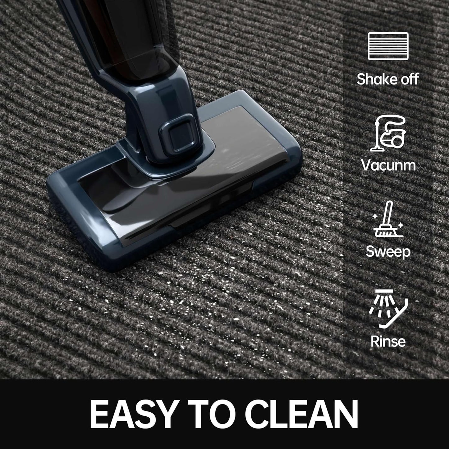 Front Door Mat, 4' x 8' Heavy Duty Indoor Outdoor Door Mat for Entryway, Commercial Door Mats Entrance, Low Profile Welcome Mats Non-Slip, Durable Rubber Backing Entry Mat for Patio, Home