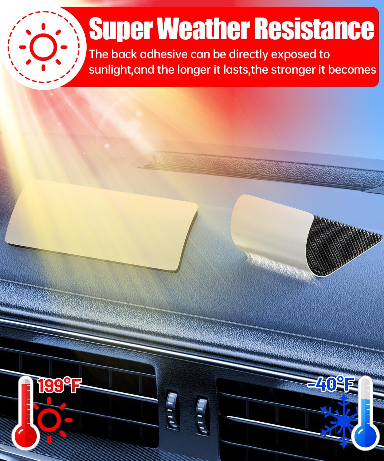 4 inch Large Wide Hook and Loop Strips with Super Adhesive Heavy Duty, Made of 3M, Heat Resistant Waterproof, Outdoor or Indoor Use, 8 Sets Black 4x2 Inch