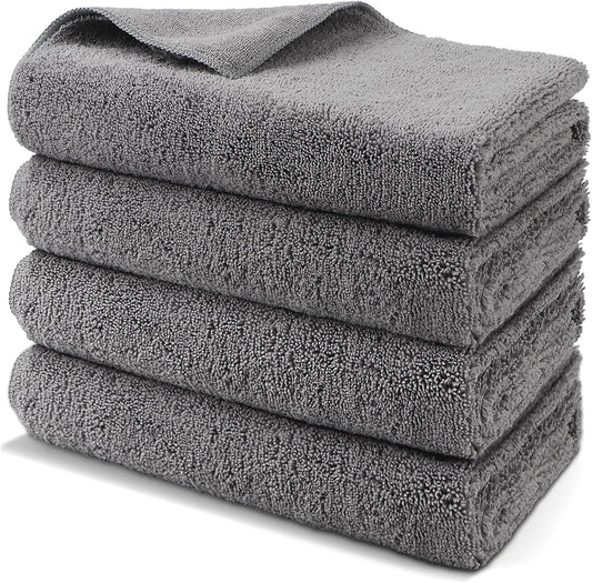 HOMEXCEL Professional Large Microfiber Car Drying Towels 2 Pack, Lint Free, Scratch Free, Highly Absorbent Drying Towel for Cars, SUVs, RVs, Trucks, and Boats,31" x 24",Grey
