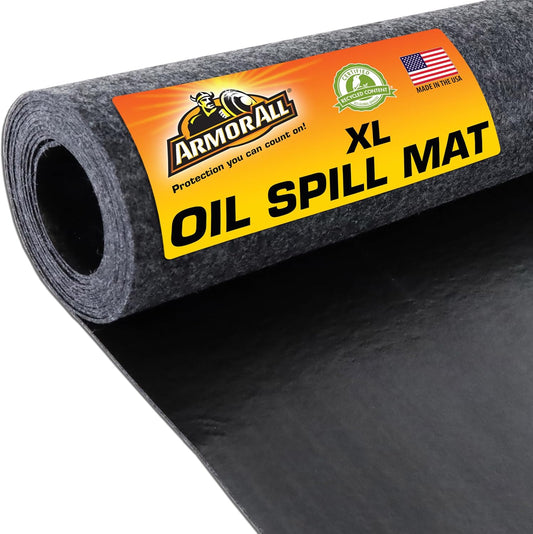 Armor All Premium Oil Spill Mat, Garage Floor Maintenance Mat (30" x 59"), Absorbent Oil Pad, Reusable, Washable, Durable, Waterproof Backing Contains Liquids, Protects Surface (USA Made)