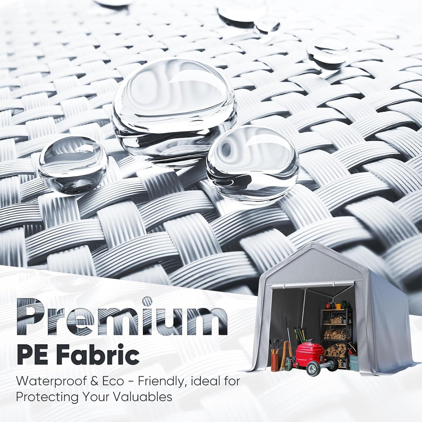 Quictent Heavy Duty 8x12FT Carport Shelter with Roll-Up Mesh Windows & Reinforced Frame, Portable Garage Canopy for Motorcycle Storage, Outdoor Equipment, Patio Furniture Cover - Silver Gray