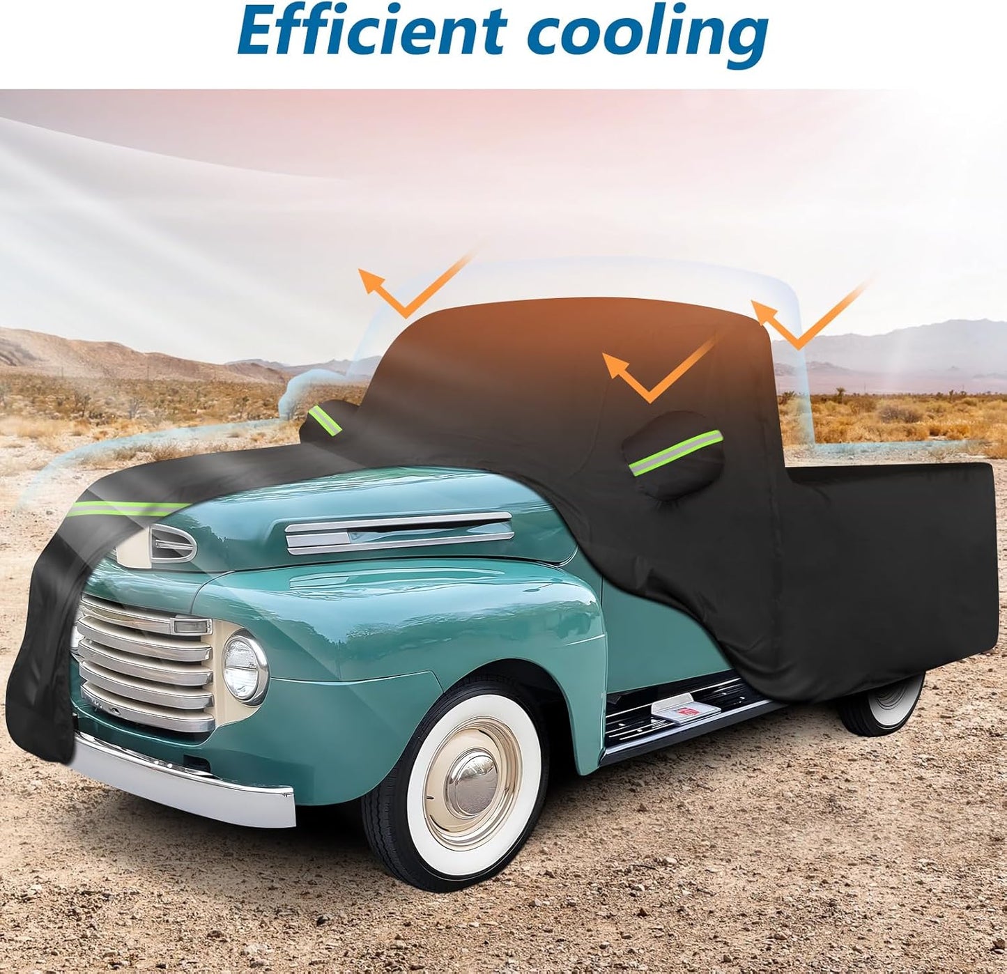 Car Cover for Ford F100 Truck Cover, 420D Oxford Waterproof All Weather Heavy Duty Protection with Zipper Windproof for 1948-1983 Ford F100 1984-1986 F150 Short Bed Regular Cab 6.75'