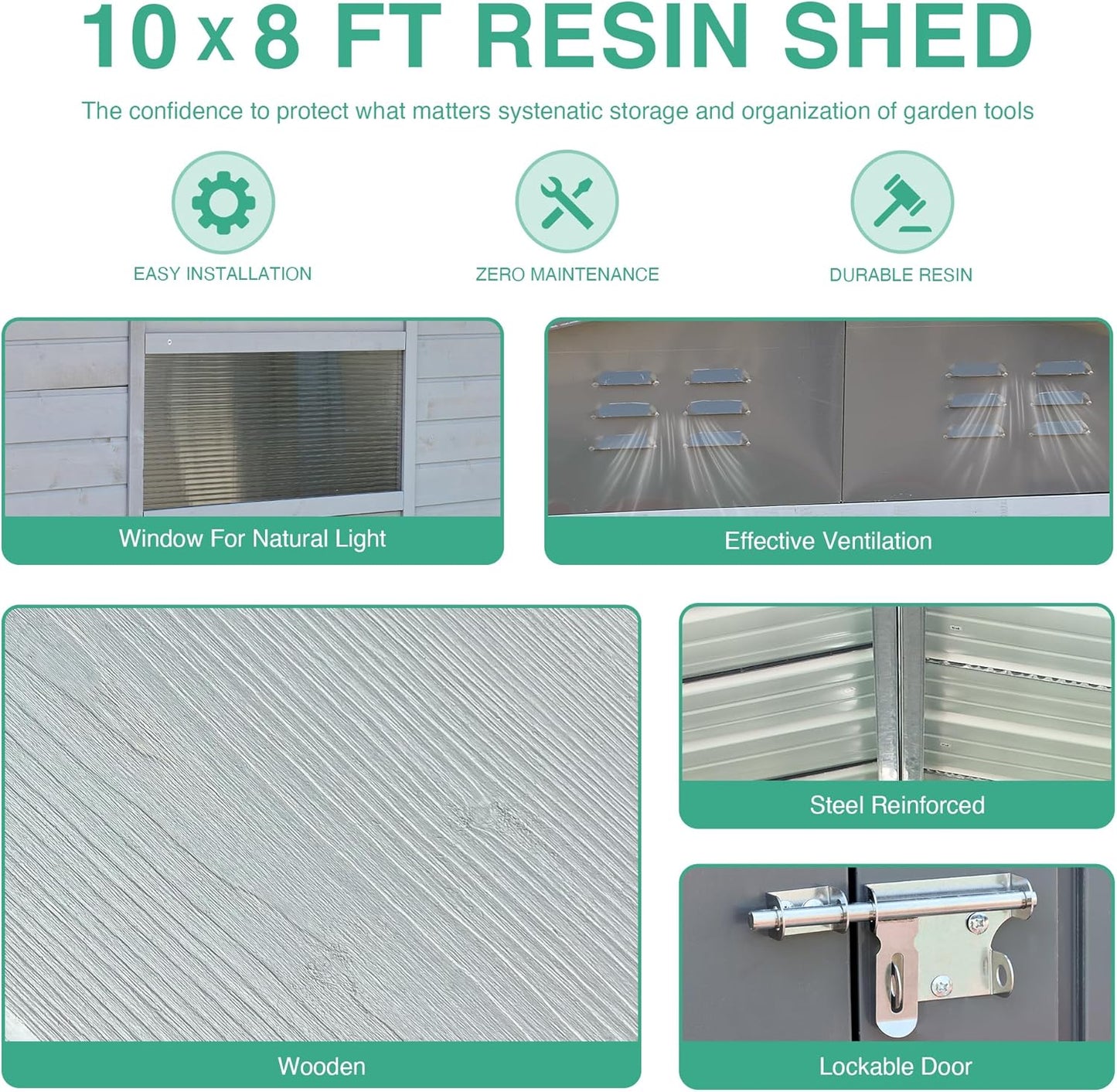 MyVoice 4x6 FT Wooden Outdoor Storage Shed with 4 Vents & 2 Adjustable Windows, DIY Cedar Tool Shed Kit, Garden Bike Firewood Storage, Waterproof Backyard Outdoor Shed for Patio, Lawn, Yard & Garage