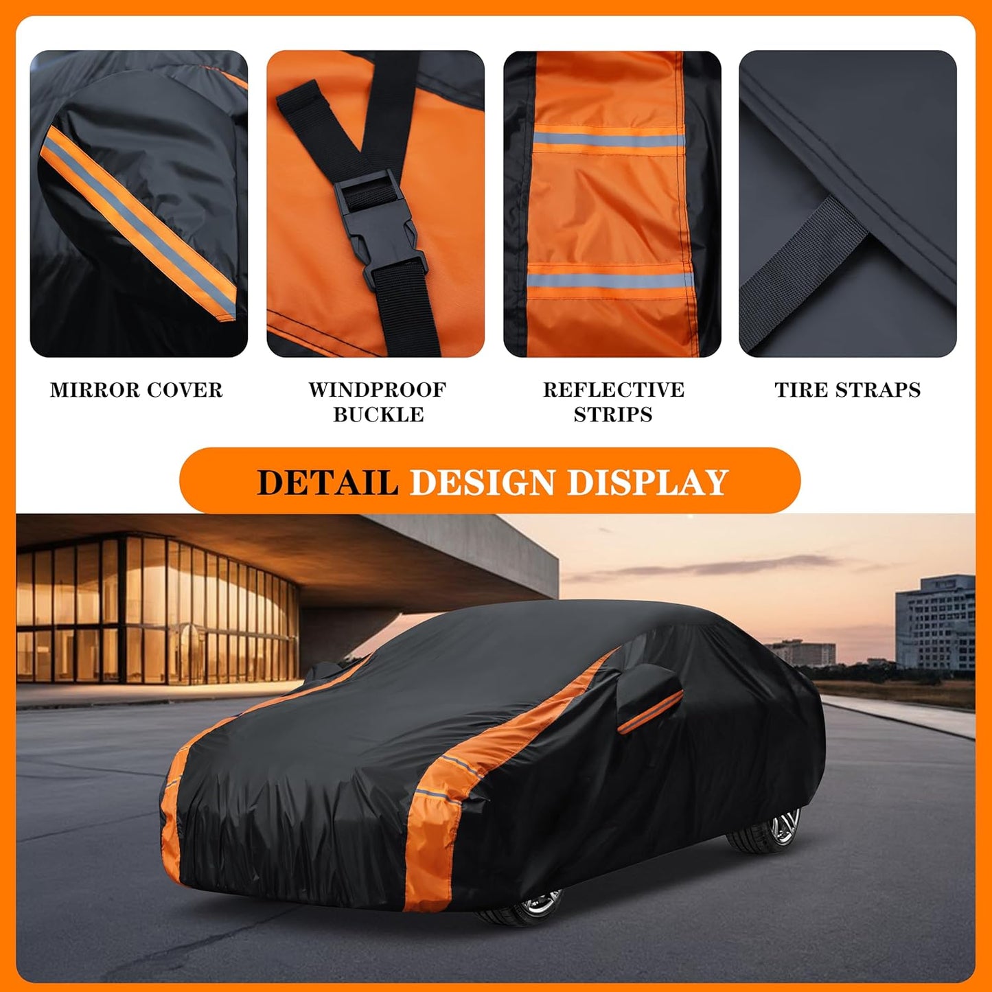 Heavy Duty Waterproof Car Cover for RAM 1500/2500/3500,Chevrolet Silverado etc. Trucks All Weather, UV Resistant, Dustproof, and Snowproof. Fit Truck Length Up to 242 inch