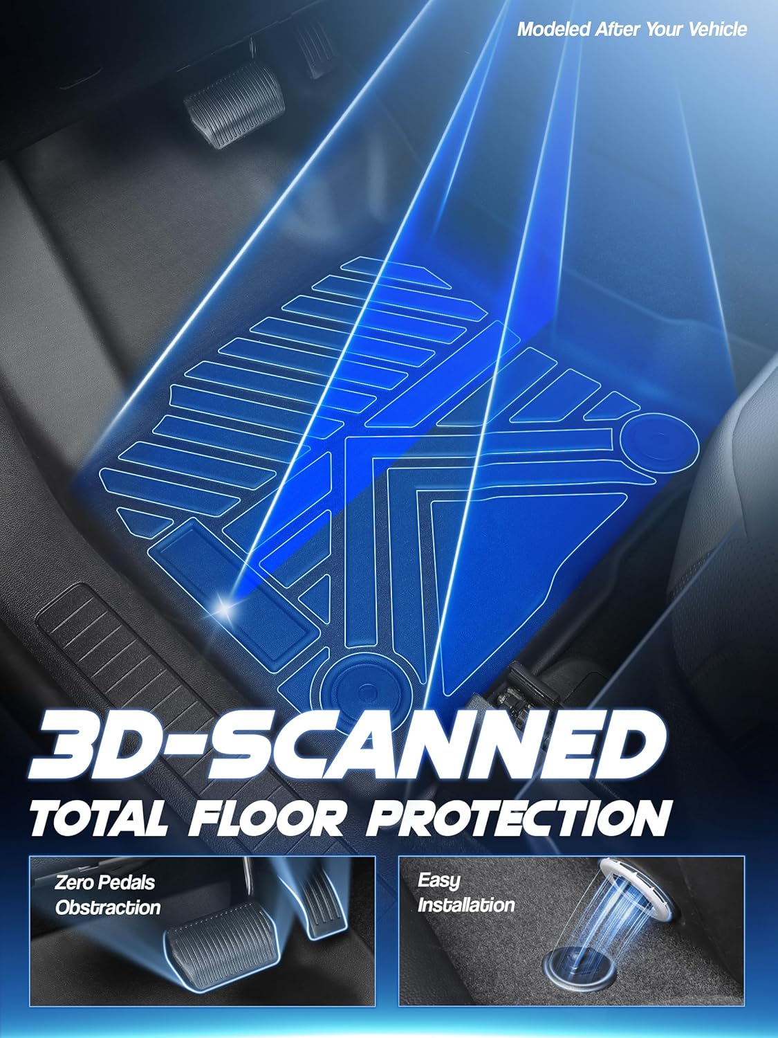 Car Floor Mats for Ford Escape 2020-2024 2025 (Not for Hybrid) Accessories,TPE All Weather Protection Floor Mats,Custom Fit 1st&2nd Row Car Floor Liners Set,Heavy Duty Accessories,Black